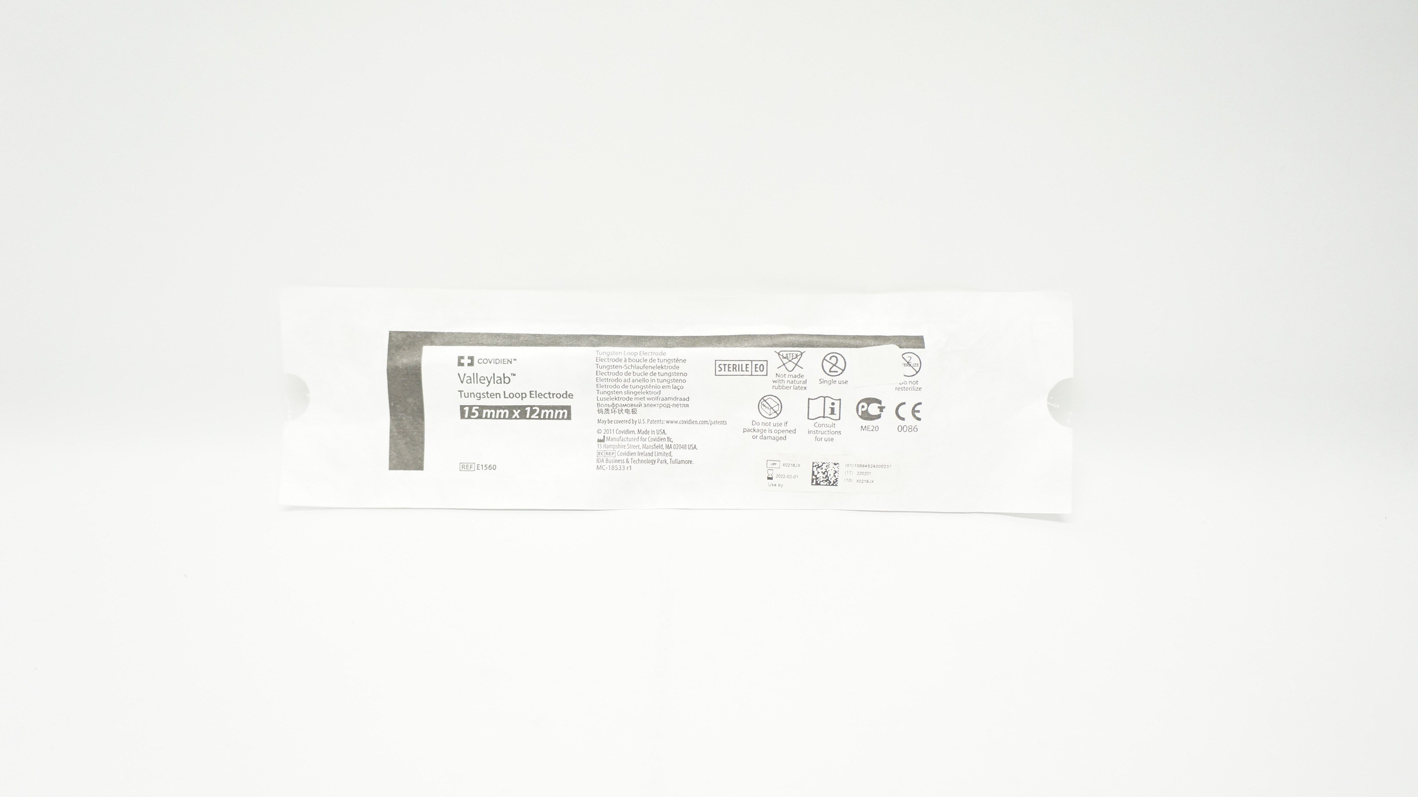 Covidien E1560 Valleylab Tungsten Loop Electrode 15mm x 12mm