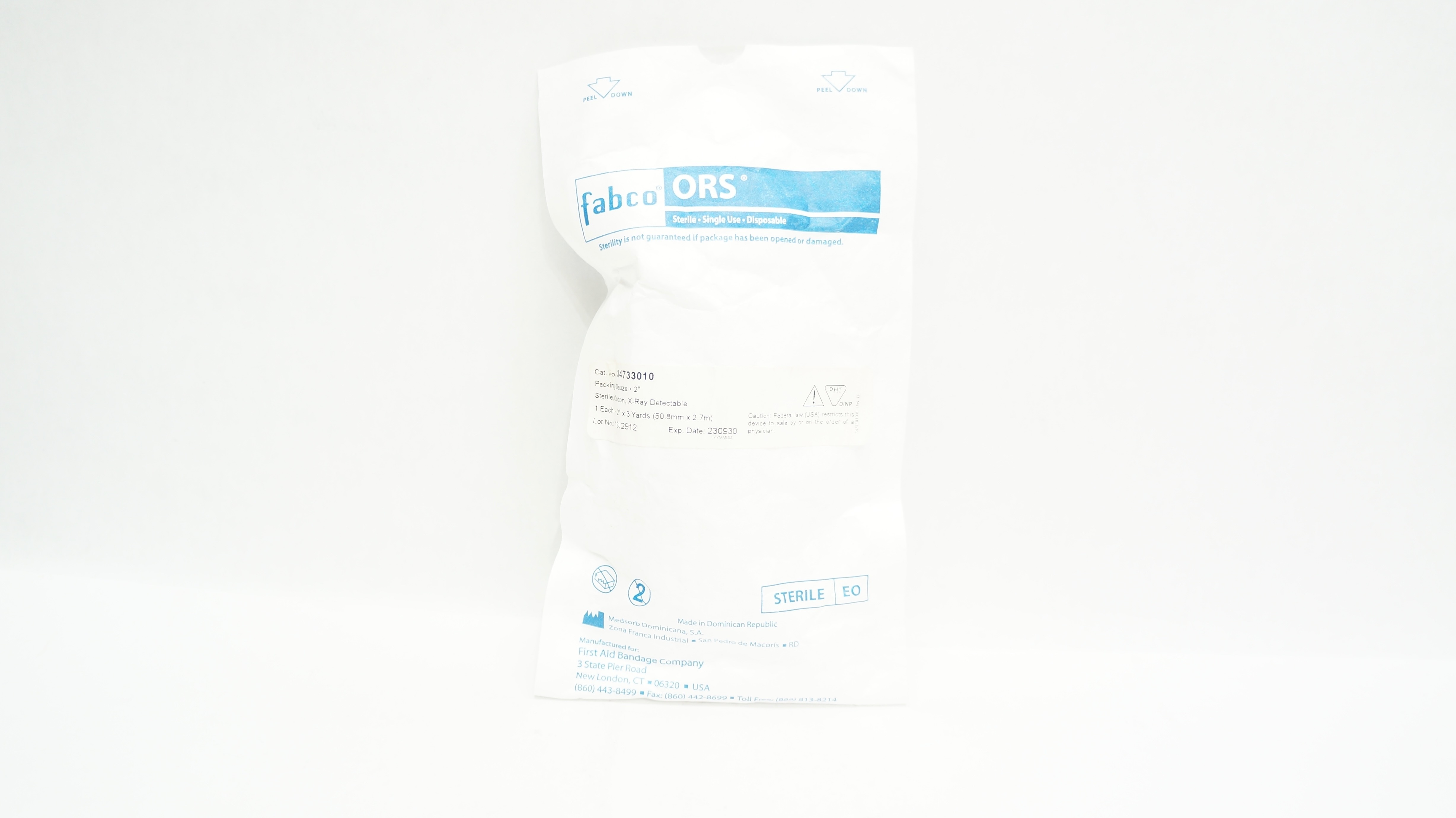 Medsorb 34733010 Fabco ORS Sterile Cotton X-Ray Detectable 2inch x 3yds (x)