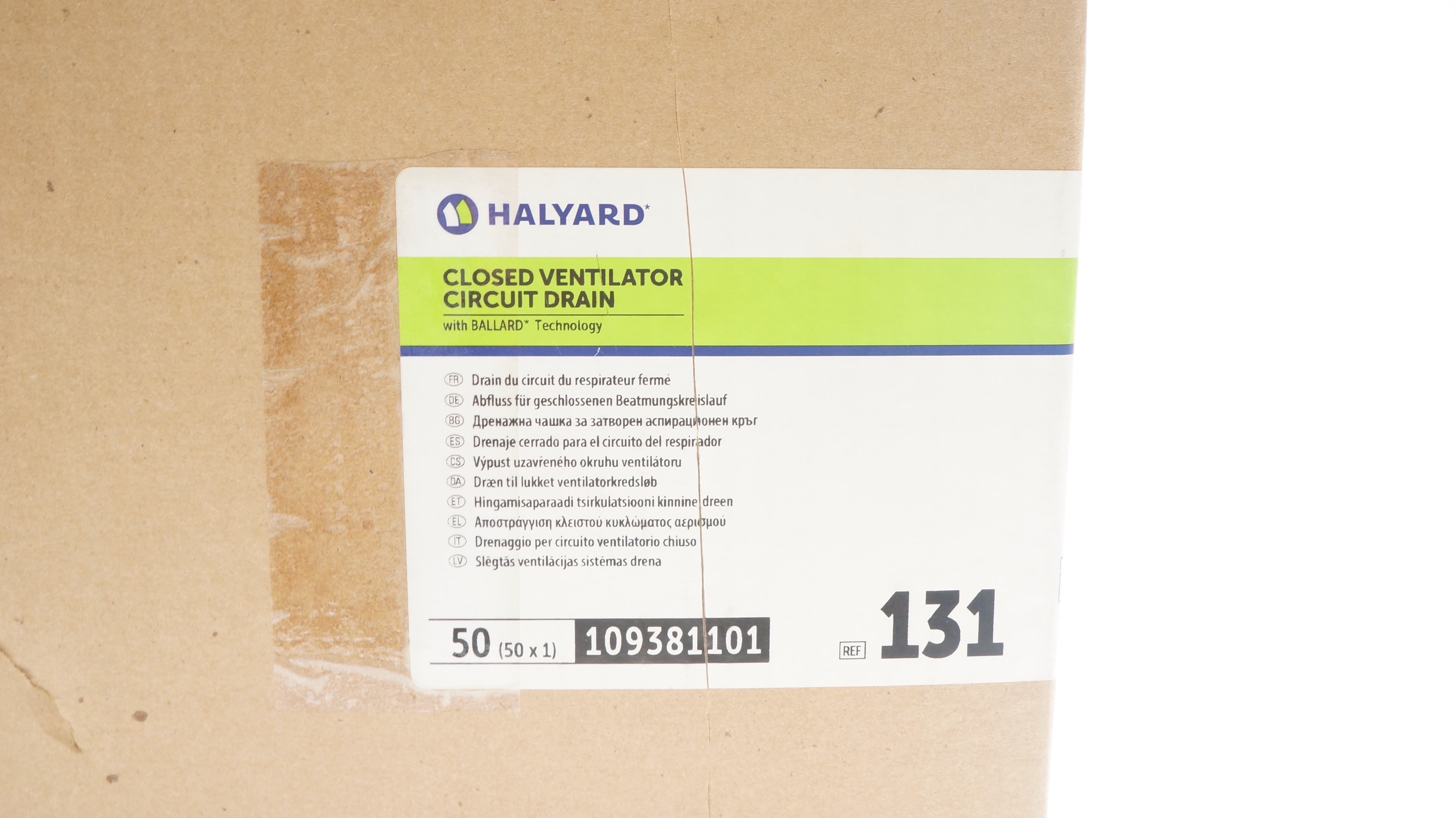 Halyard 131 Closed Ventilator Circuit Drain - Box of 50