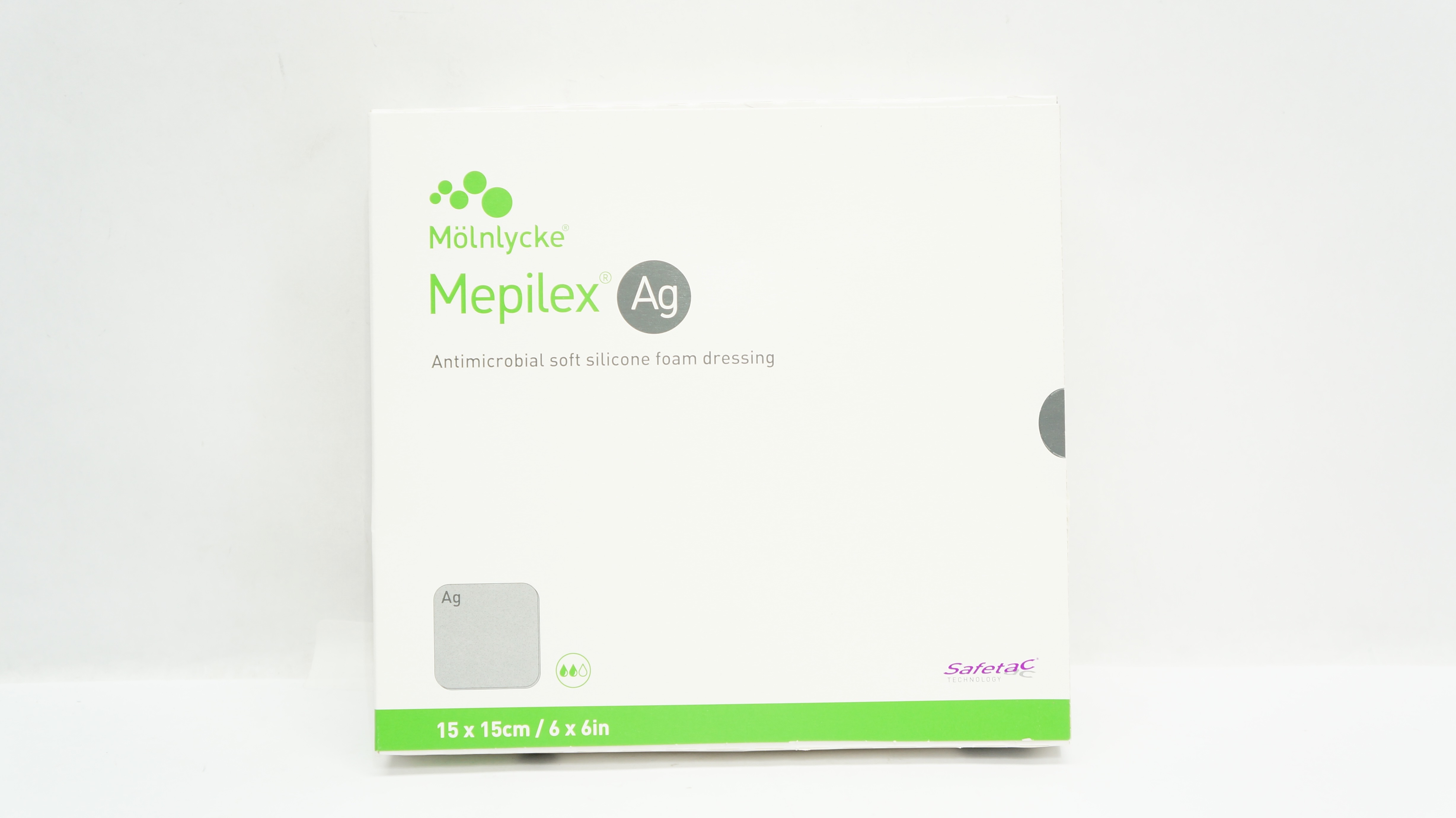 Molnlycke 287300 Mepilex Ag Antimicrobial Foam Dressing 6inch x 6inch