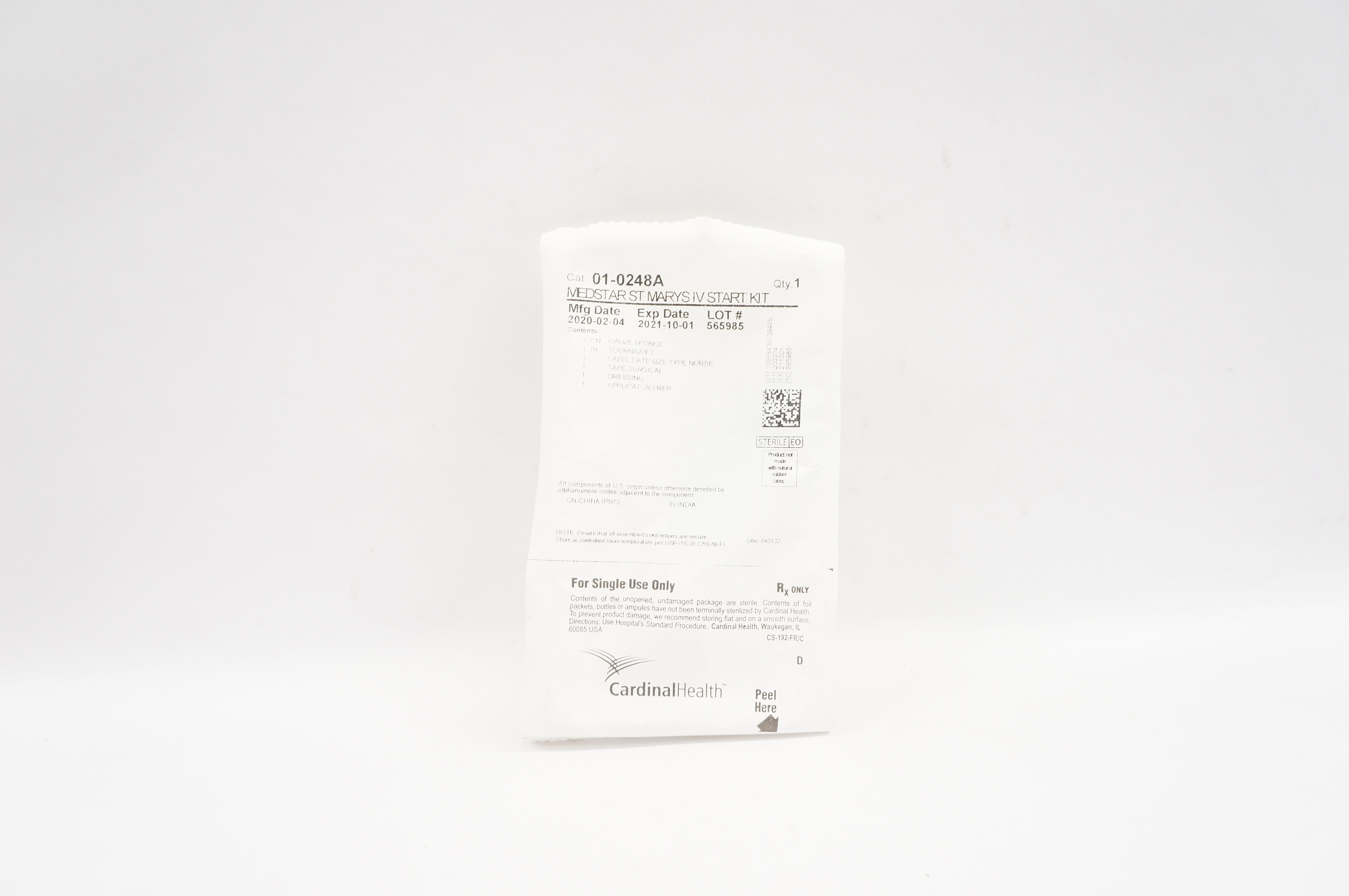 Cardinal Health 010248A Medstar ST Marys IV Start Kit (x)