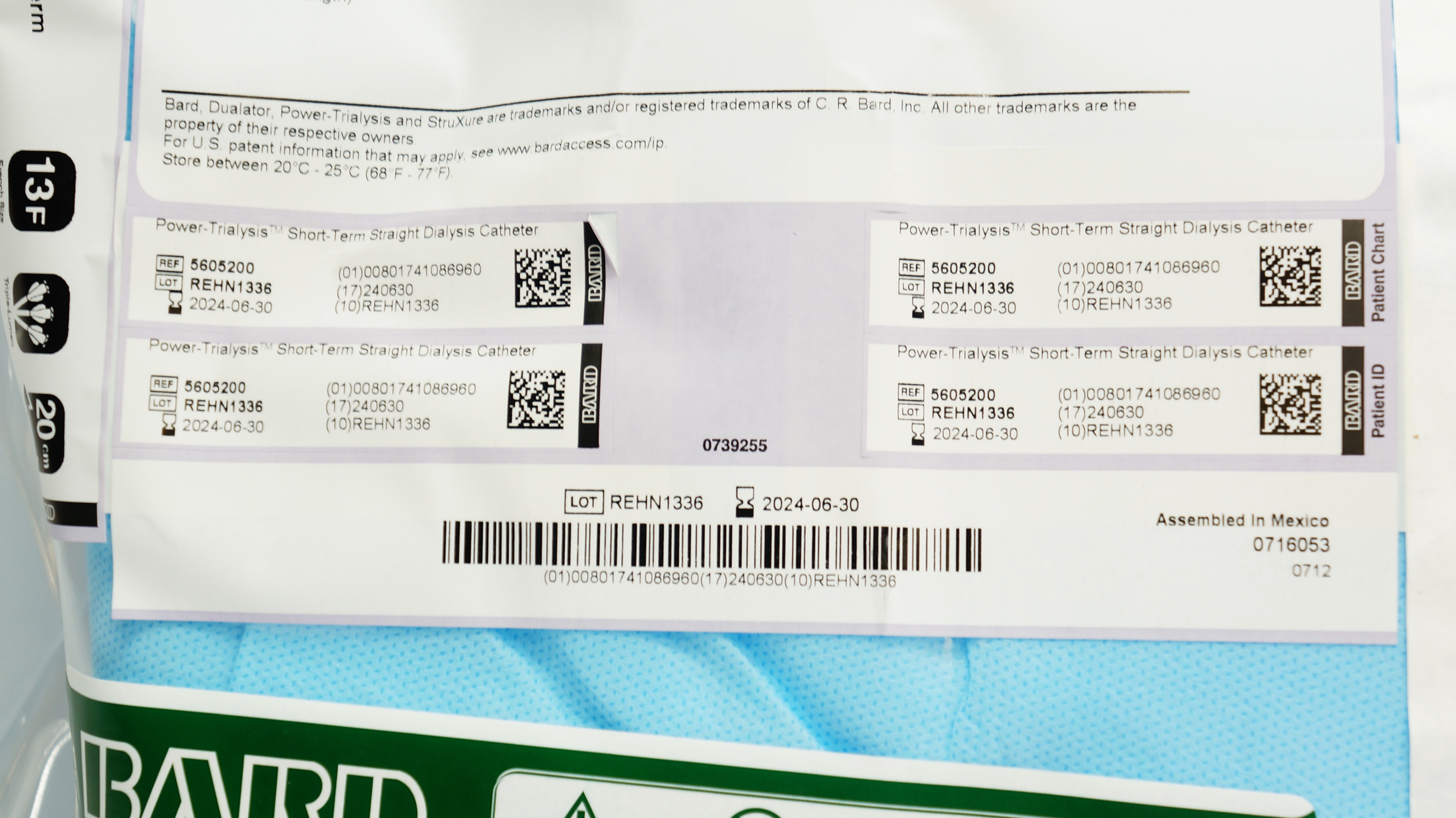 CD TREAT トリート Bard 5605200 Power-Trialysis Straight Dialysis Cath. Tray
