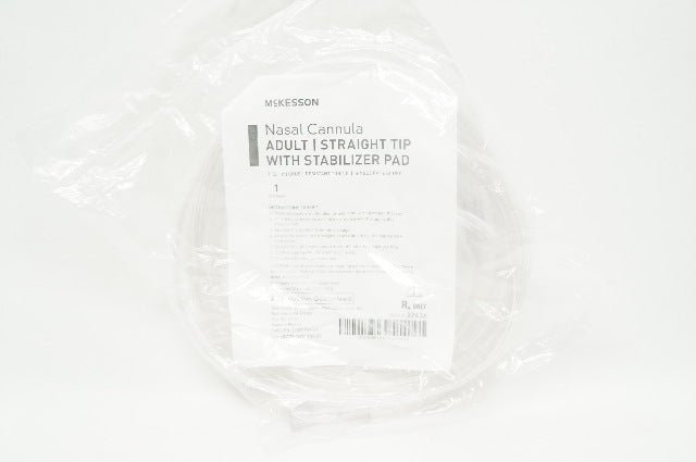 McKesson 32636 Nasal Cannula Adult I Straight Tip W/ Stabilizer Pad 7Fr