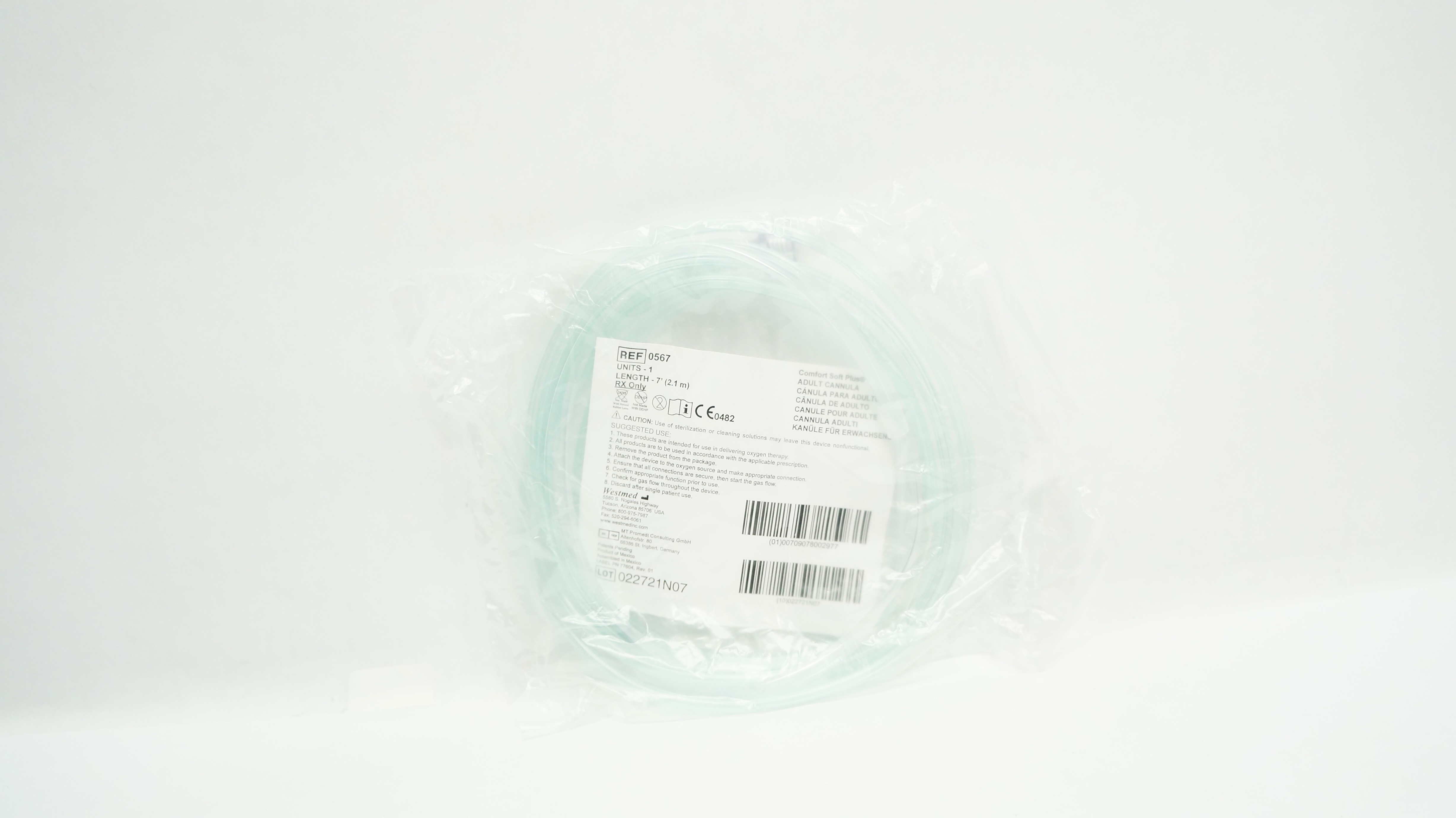 Westmed 0567 Comfort Soft Plus Adult Cannula 7ft.