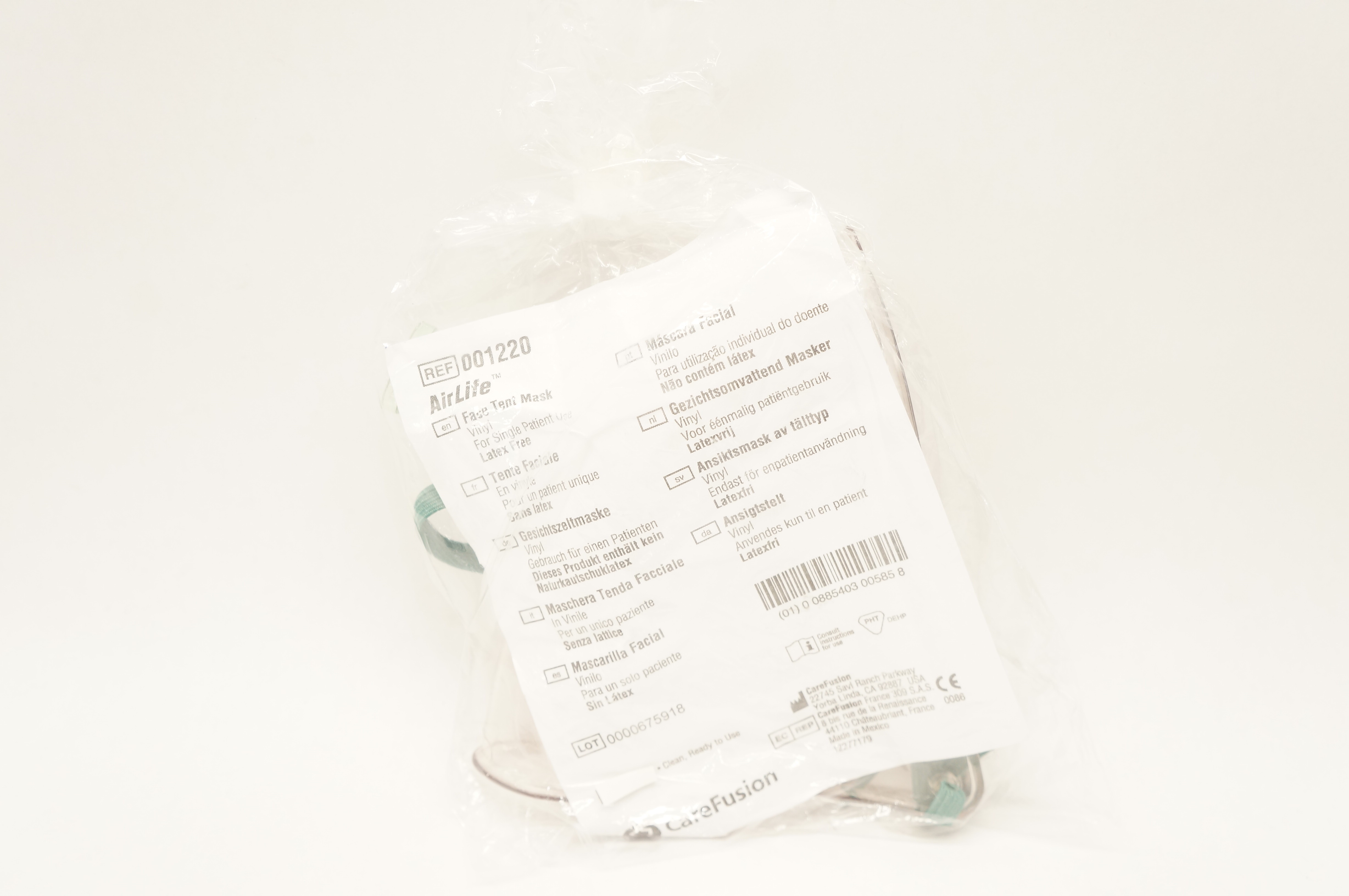 CareFusion 001220 AirLife Face Tent Mask Vinyl Latex-Free