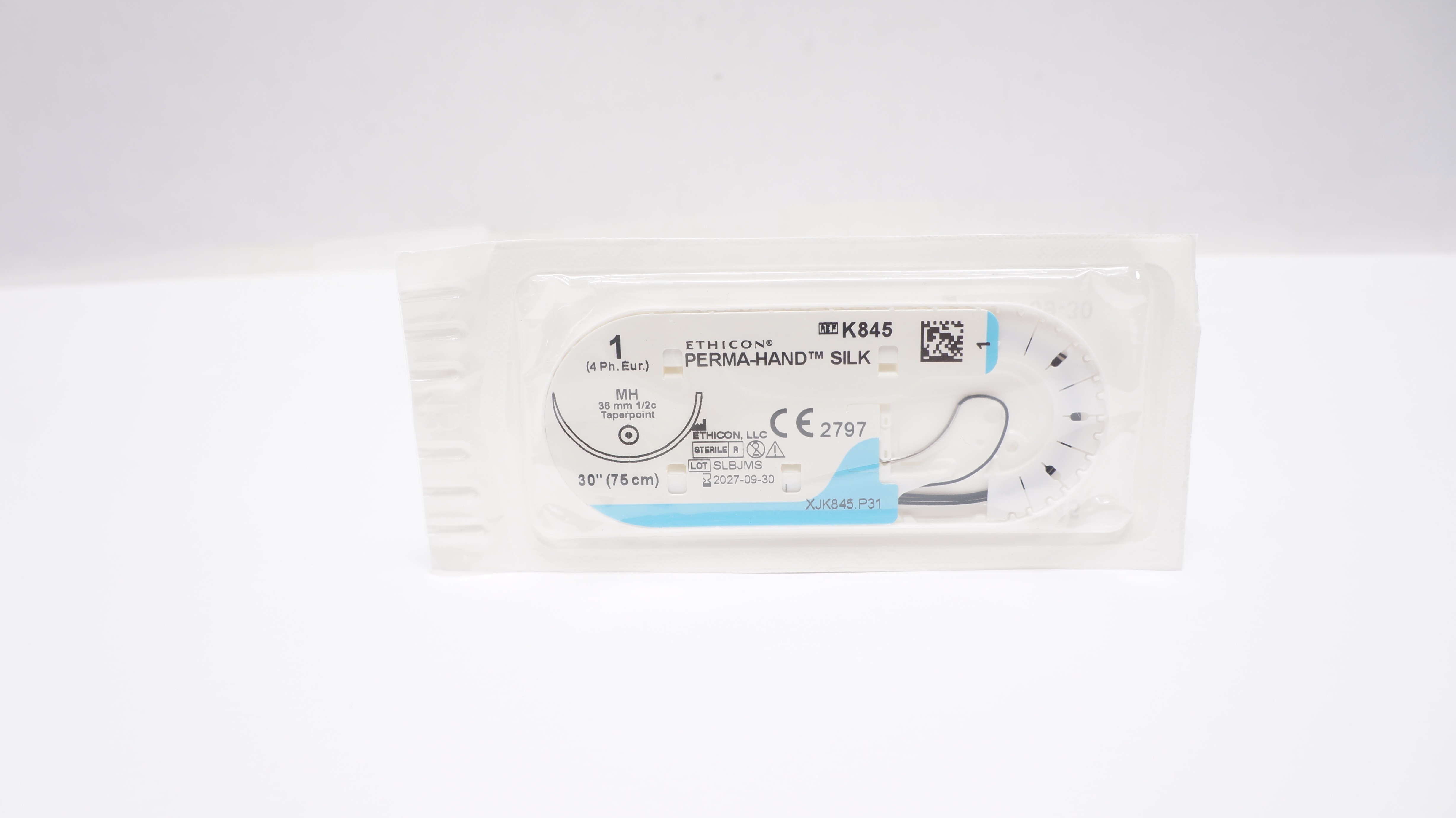 Ethicon K845 1 PERMA-HAND SILK Stre MH 36mm 1/2c Taperpoint, 30inch