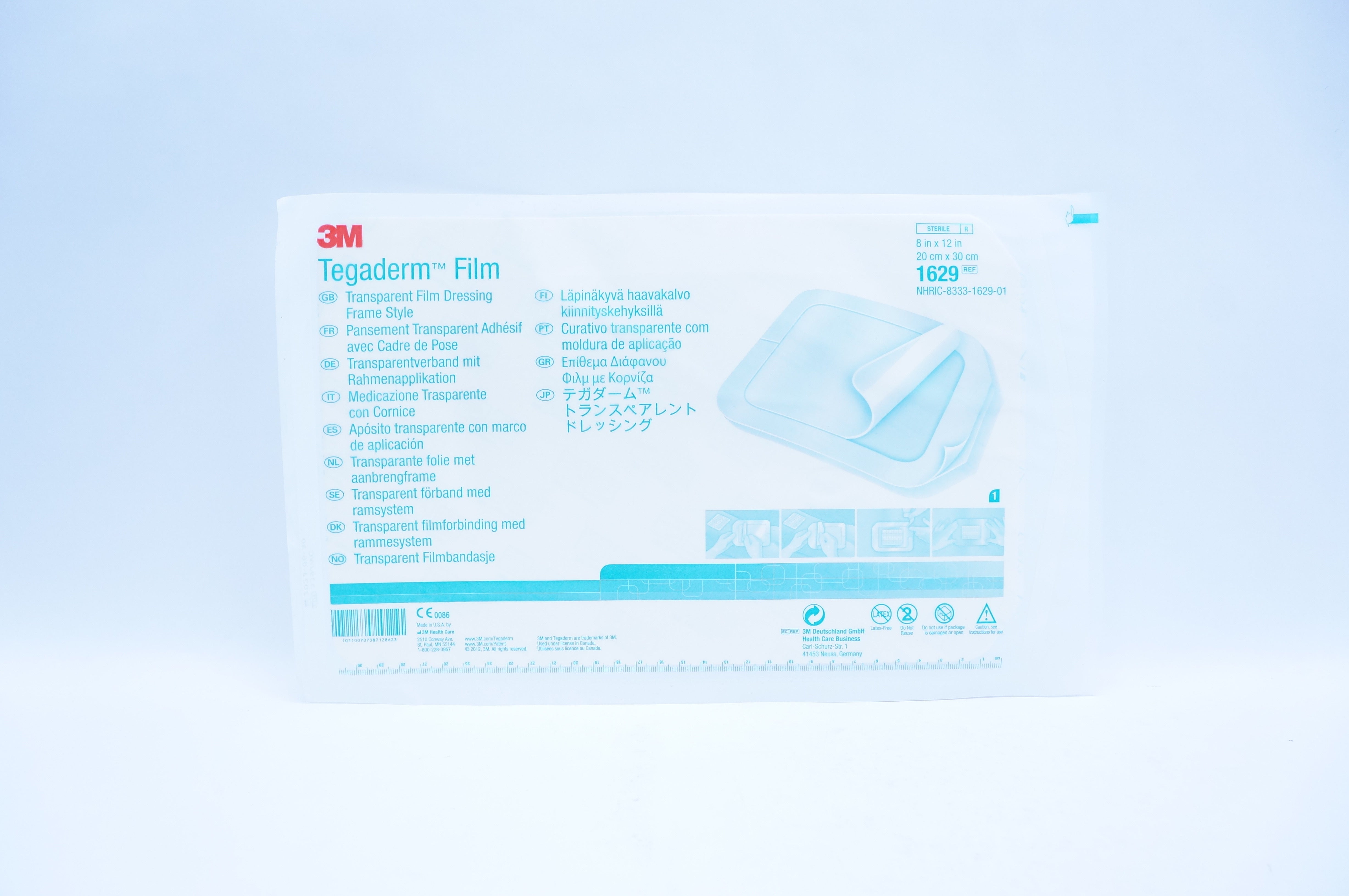 3M 1629 Tegaderm Transparent Film Dressing Frame Style 8 inch x 12 inch