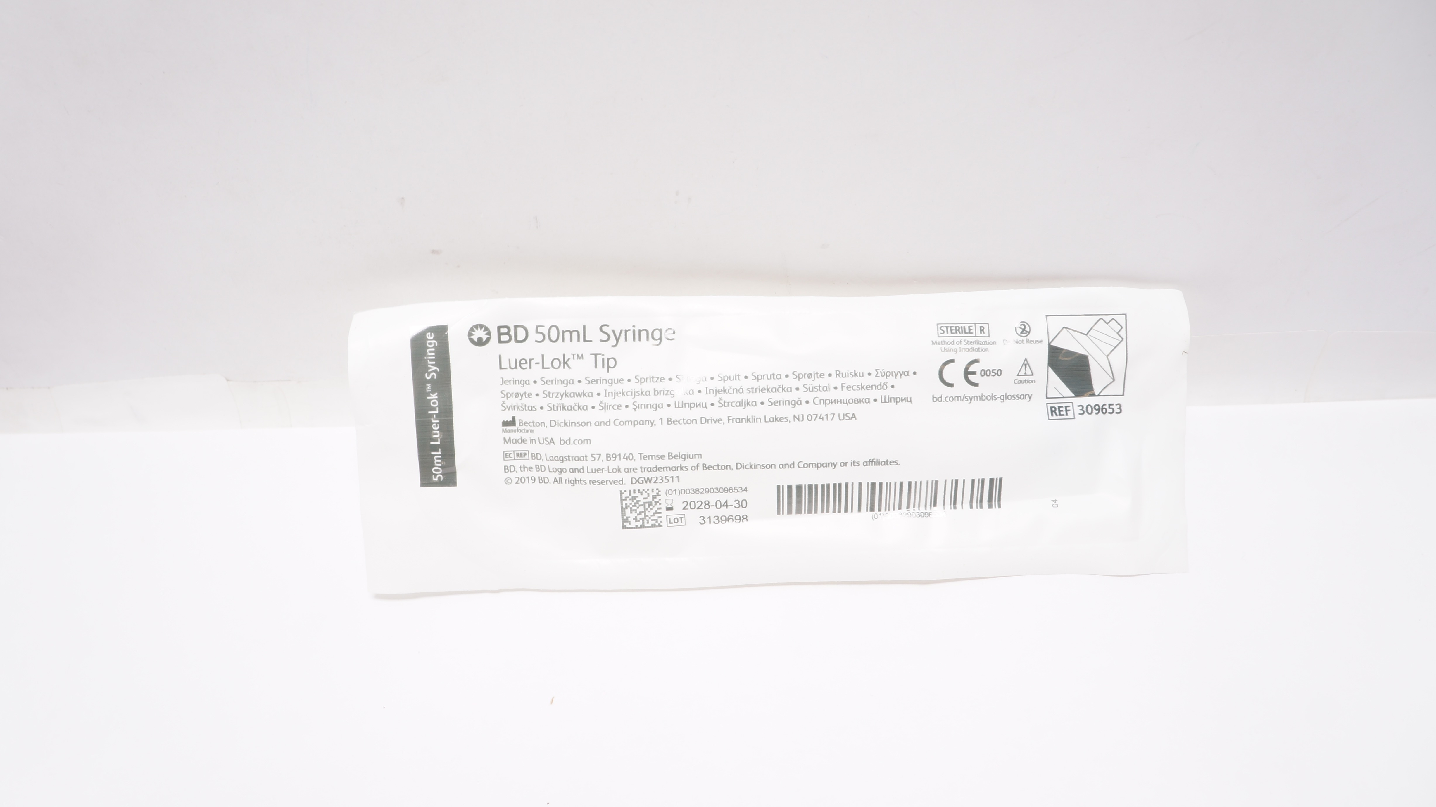 BD 309653 50ml Syringe Luer-Lok Tip