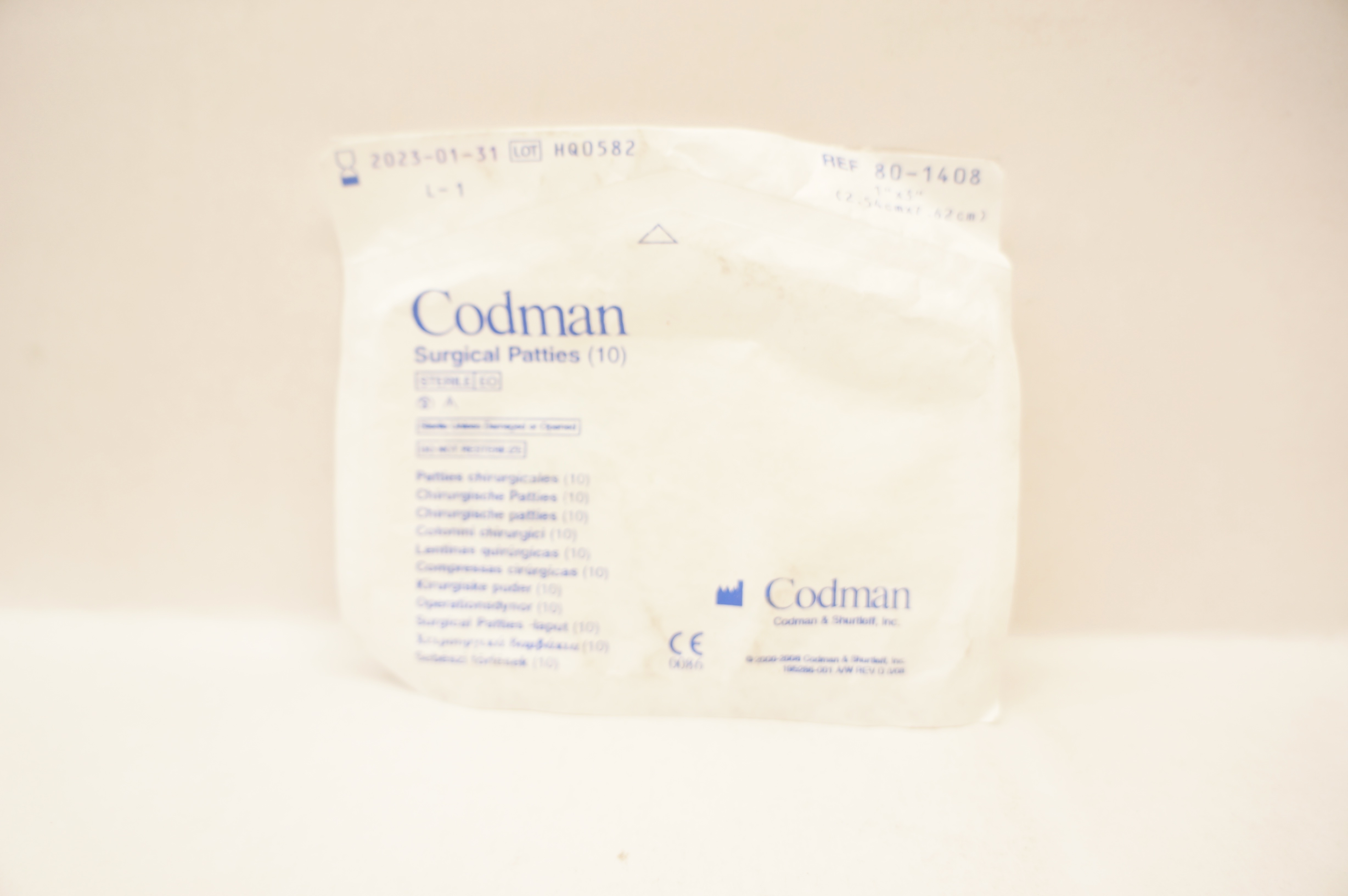 Codman 80-1408 Surgical Patties, 1inch x 3inch - Pack of 10