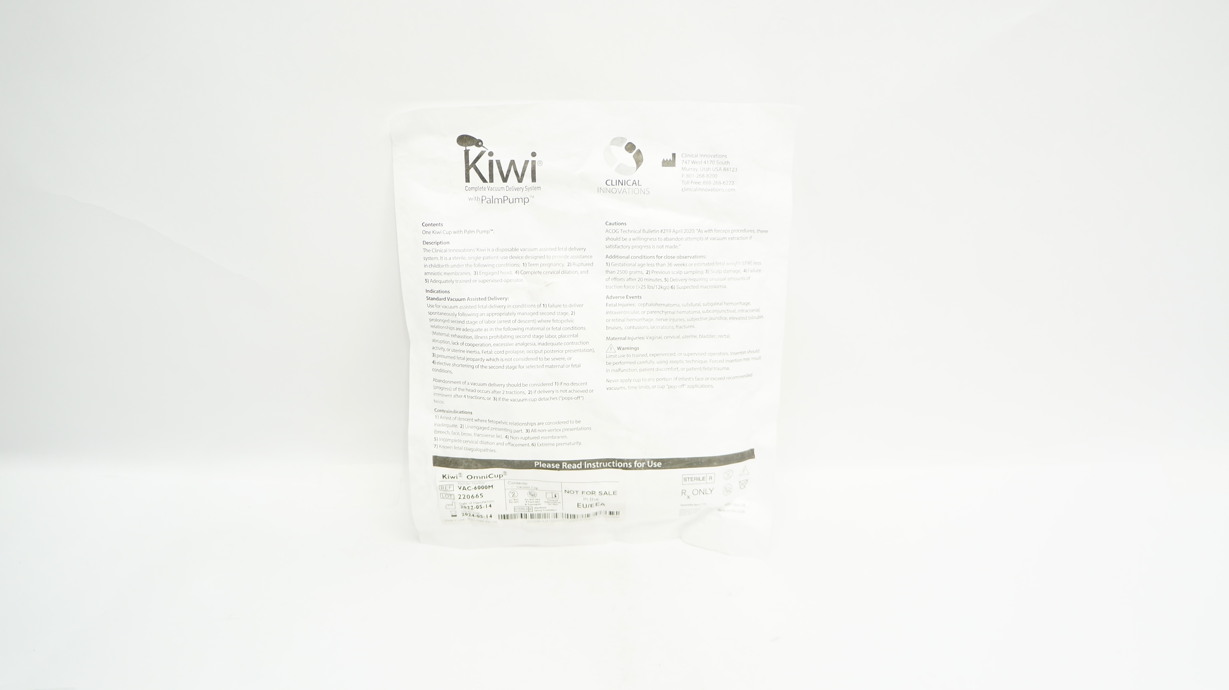 Clinical Innovations VAC-6000M Kiwi OmniCup Vacuum Delivery System w/PalmPump
