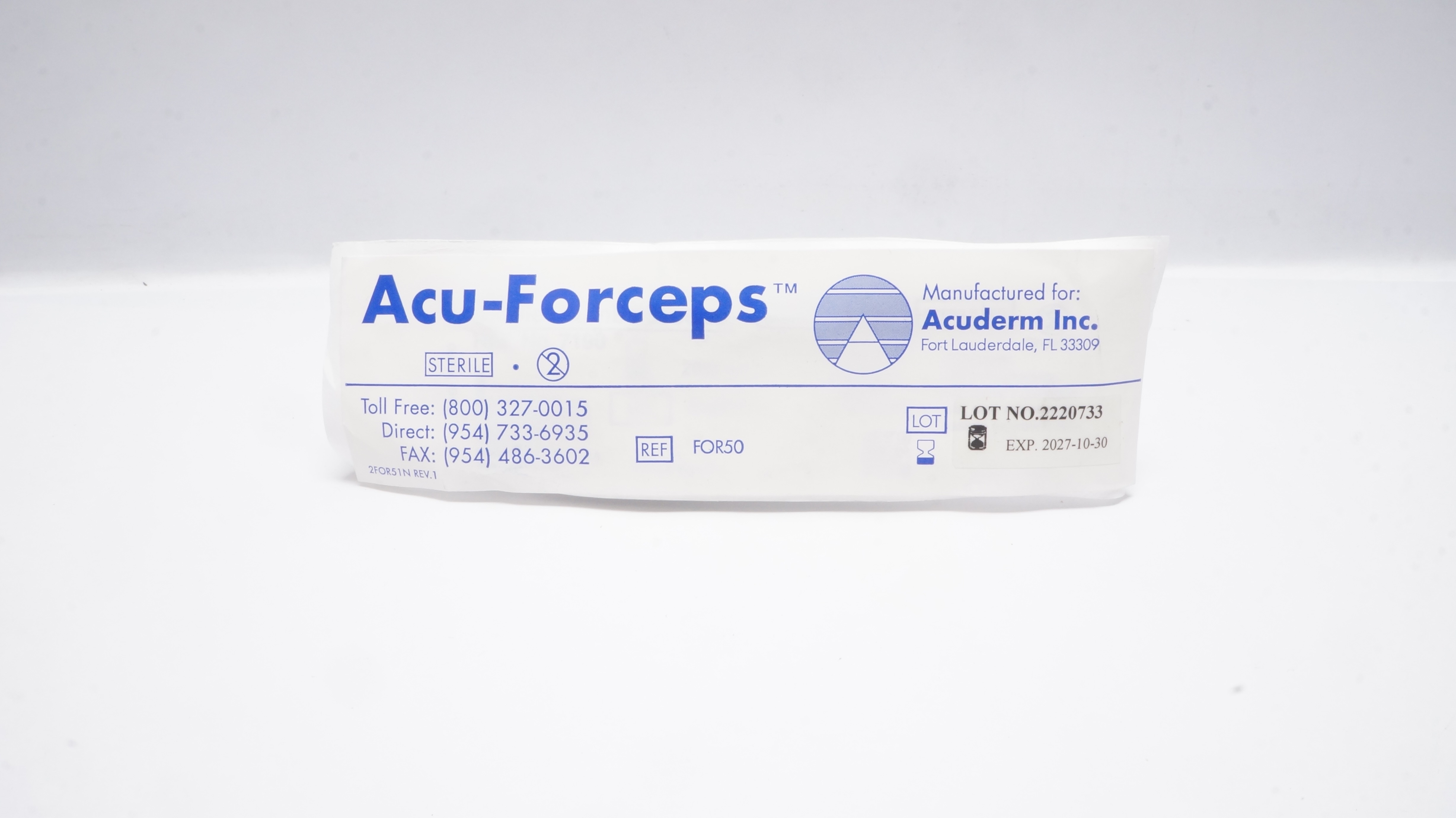 Acuderm FOR50 AcuForceps, Disposable