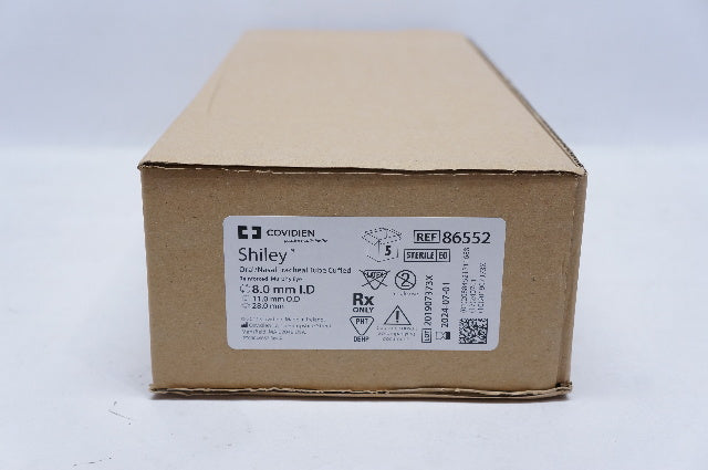 Covidien 86552 Shiley Oral/Nasal Tracheal Tube 8.0mm ID x 11.0mm OD - Box of 5