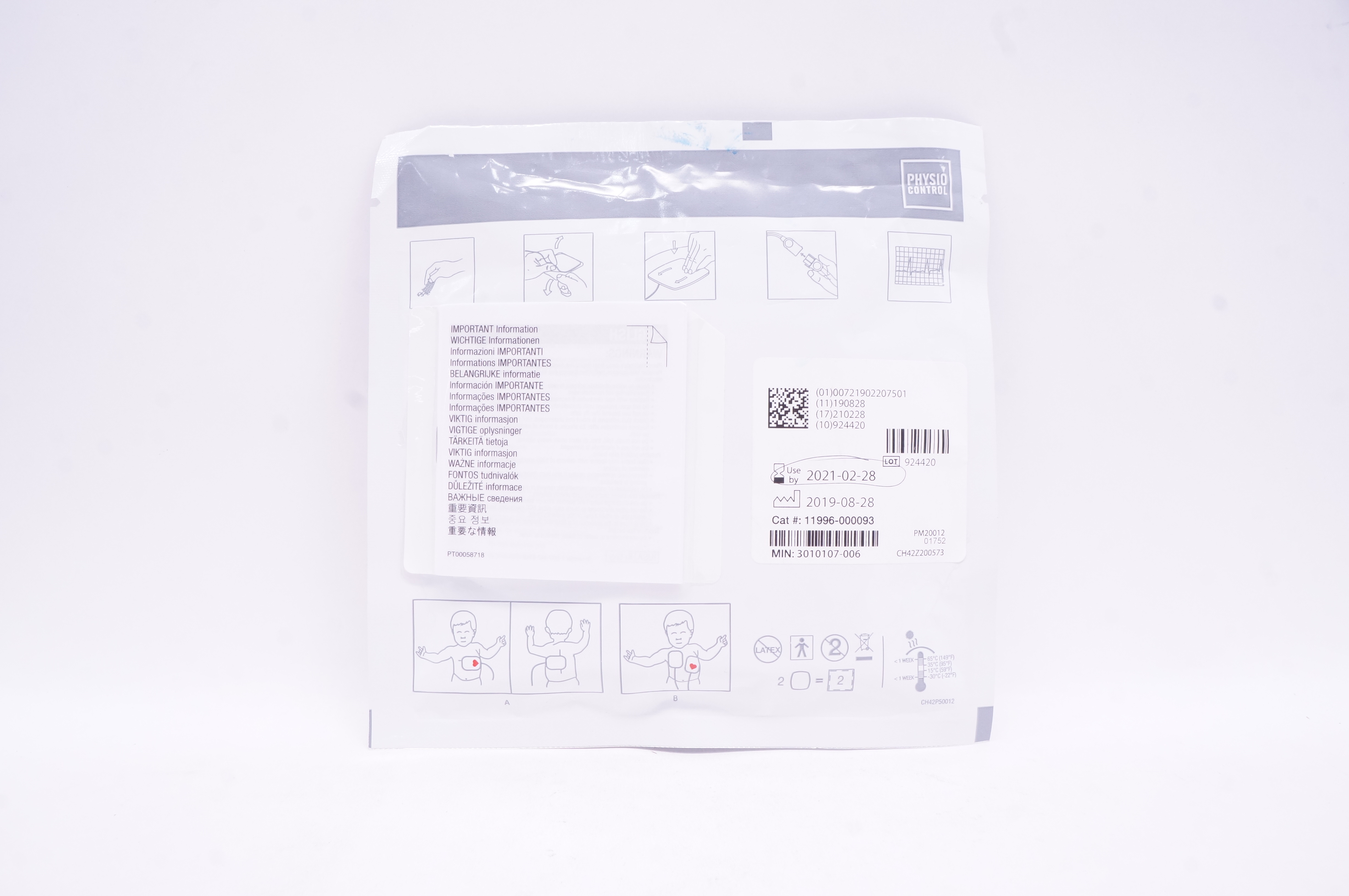 Physio Control 11996-000093 Quik-Combo RTS Pediatric ECG Electrodes 0-33lbs. (x)