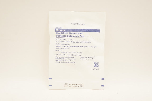 Baxter 2N3342 Non-DEHP Three Lead Cath. Extension Set 8.0 inch x 1.0mL