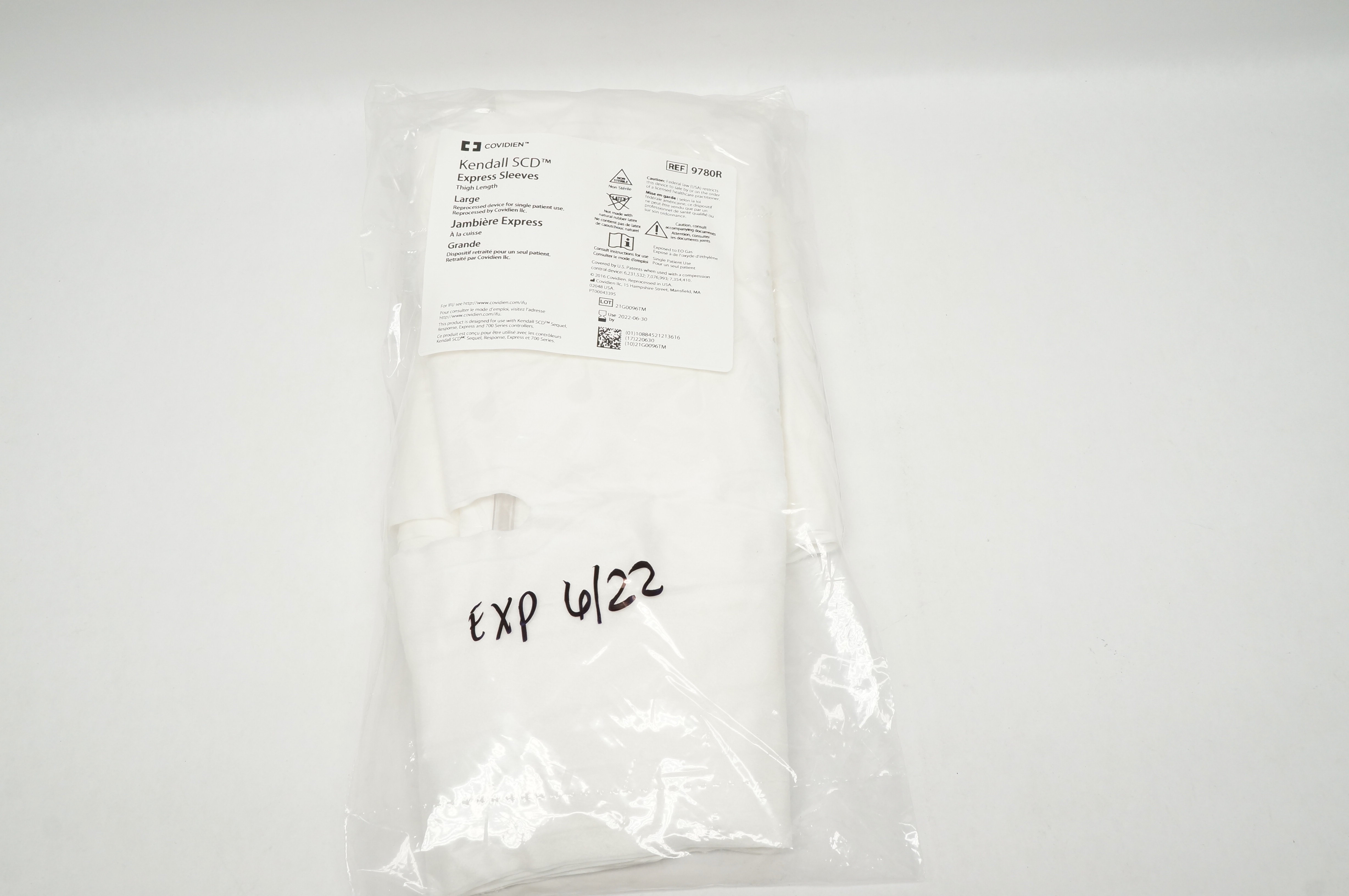 Covidien 9780R Kendall SCD Express Sleeves Thigh Length Large (x)