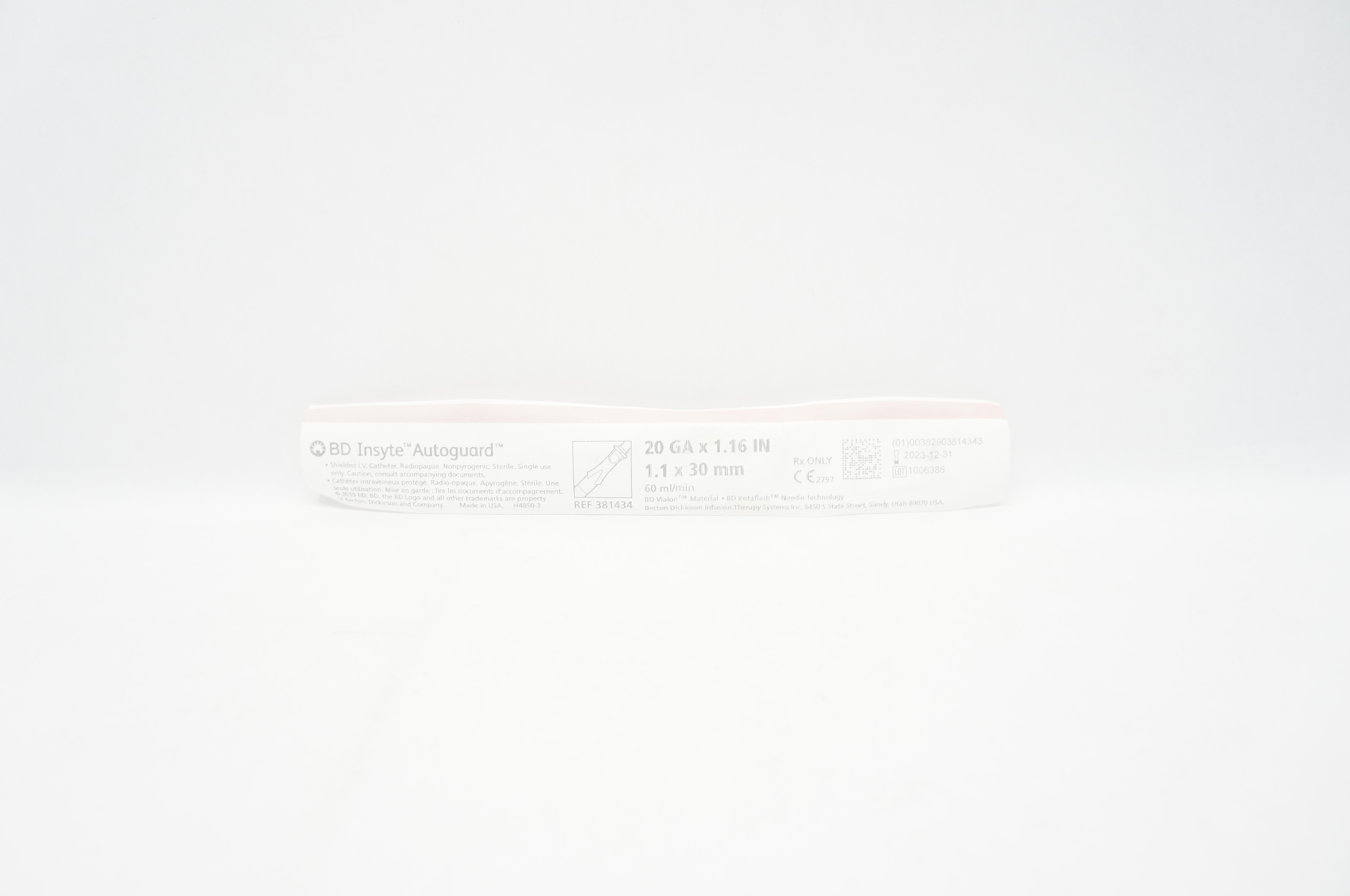 BD 381434 Insyte Autoguard Shielded IV Cath. 20Ga x 1.16inch