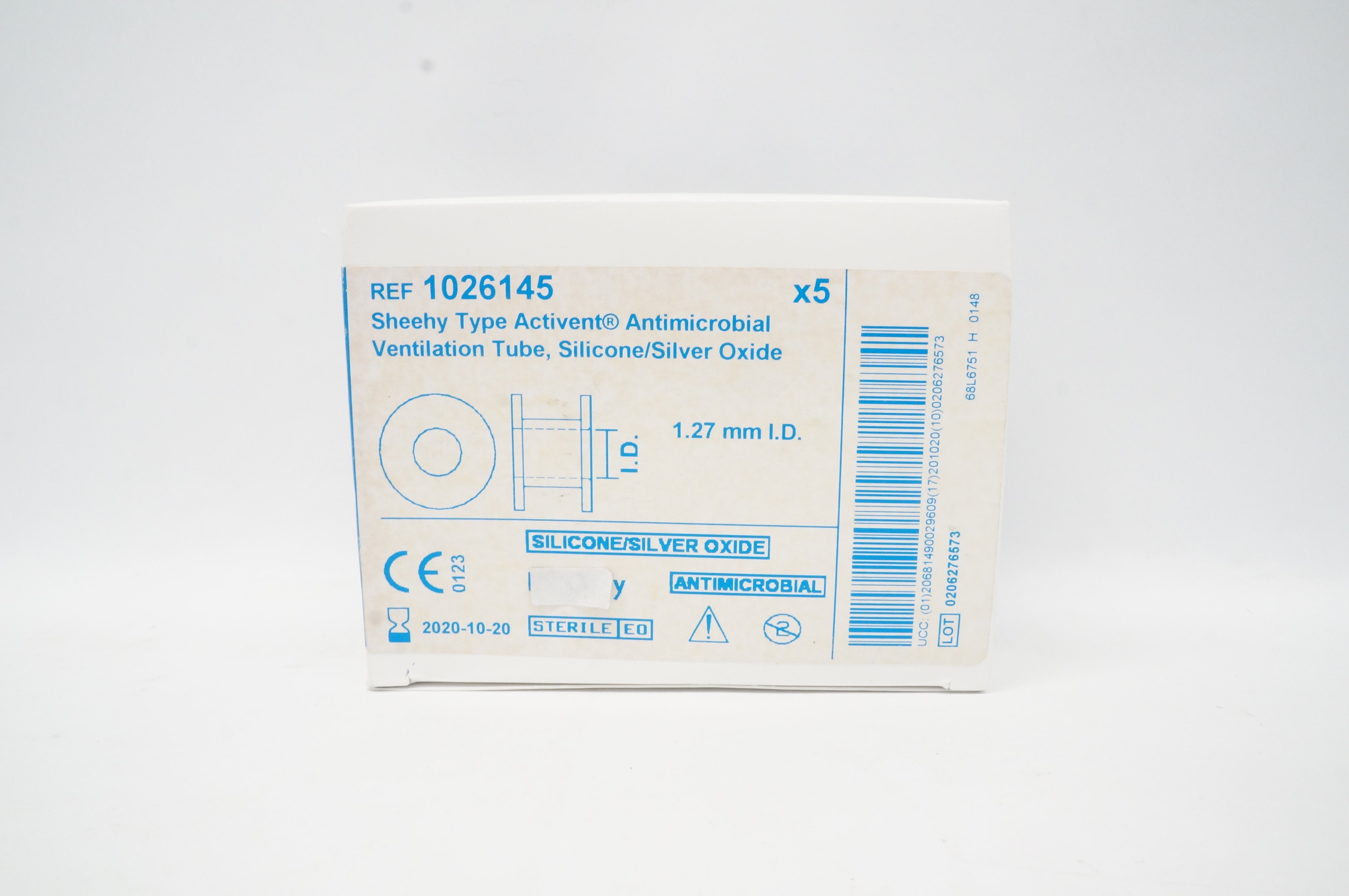 Medtronic 1026145 Sheehy Type Activent Ventilation Tube 1.27mm (x) - Box of 3