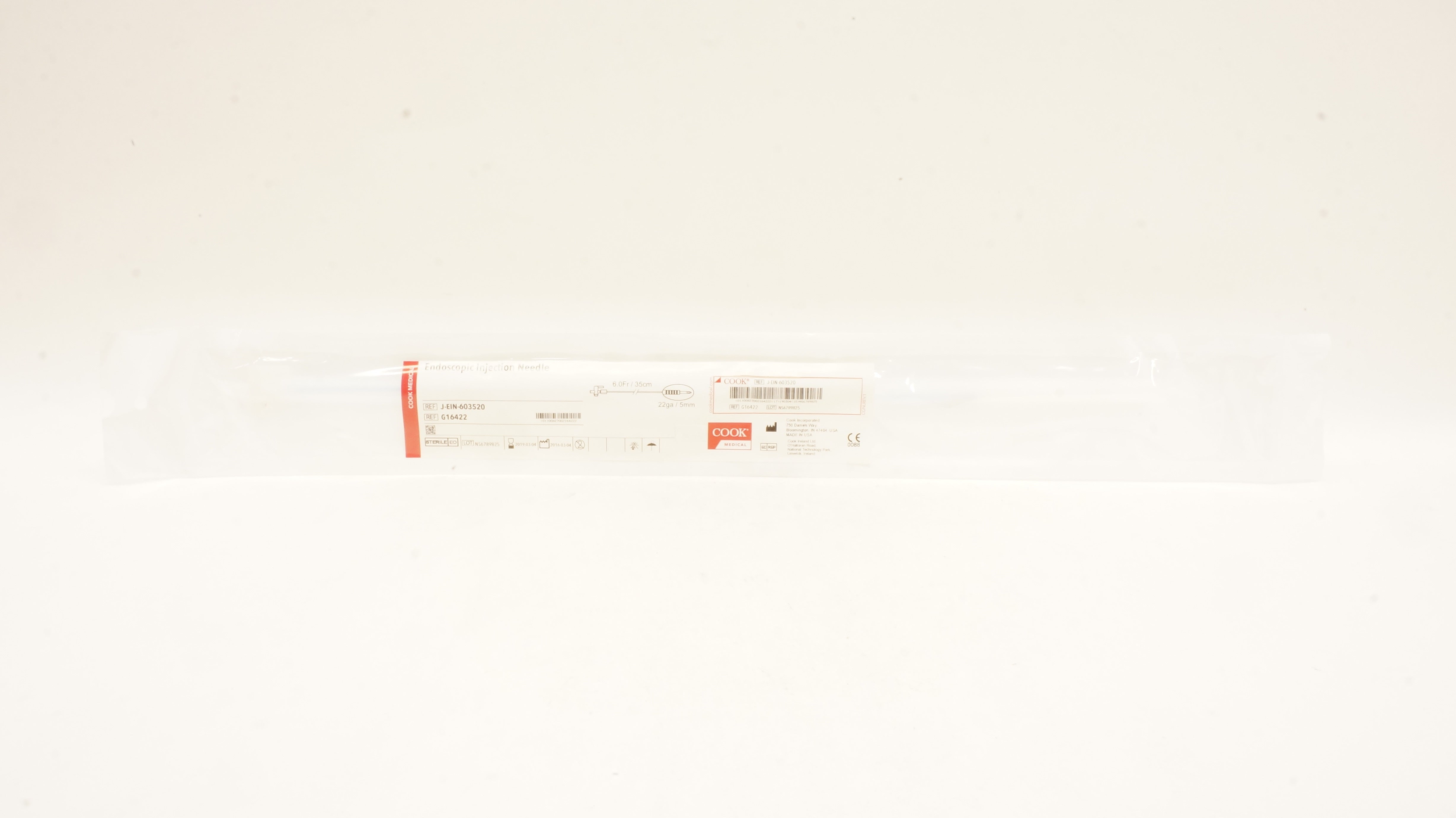Cook Medical G16422 Endoscopic Injection Ndle 6.0Fr x 35cm 22Ga x 5mm (x)