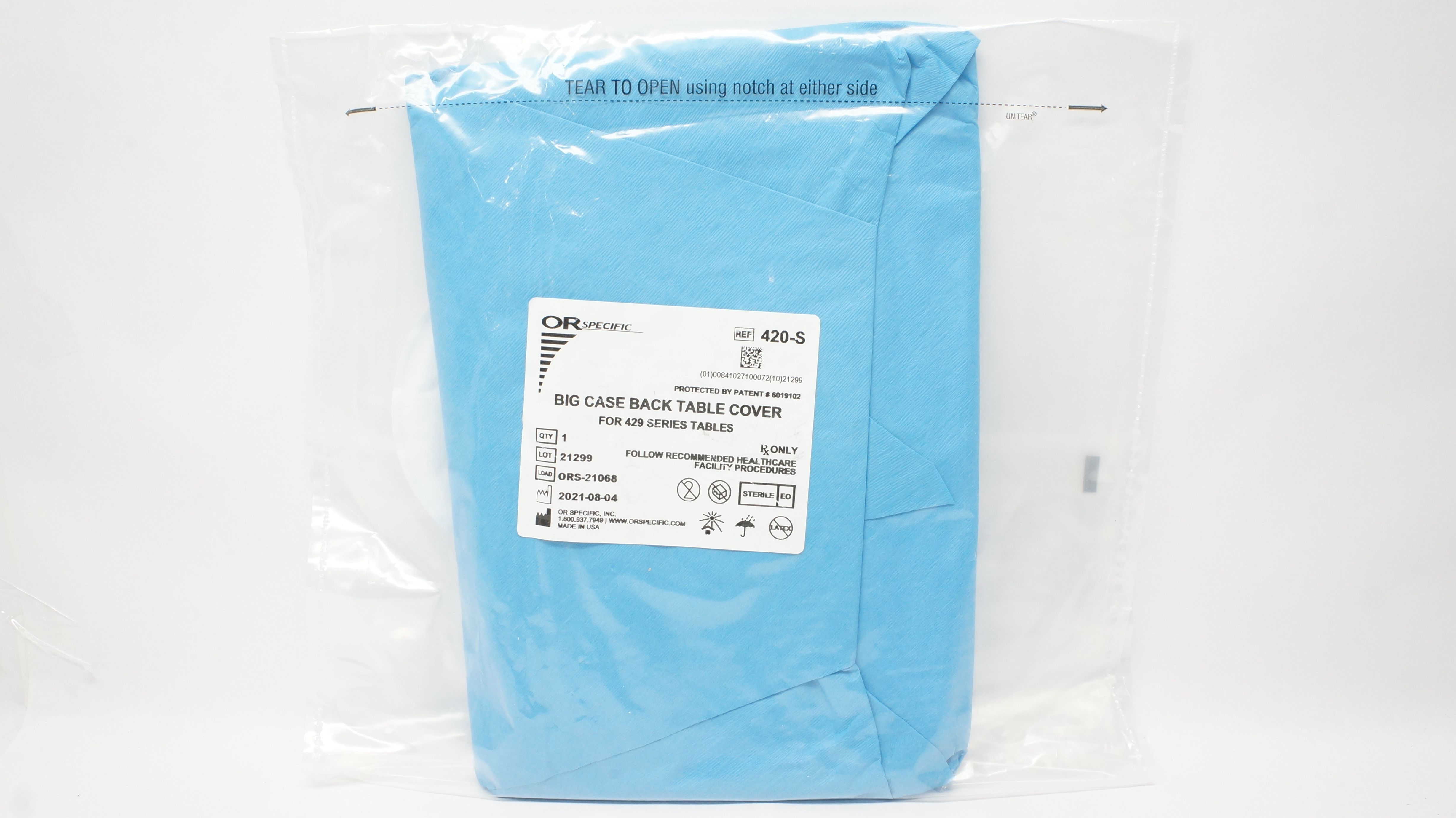 OR Specific 420-S Big Case Back Table Cover for 429 Series Tables