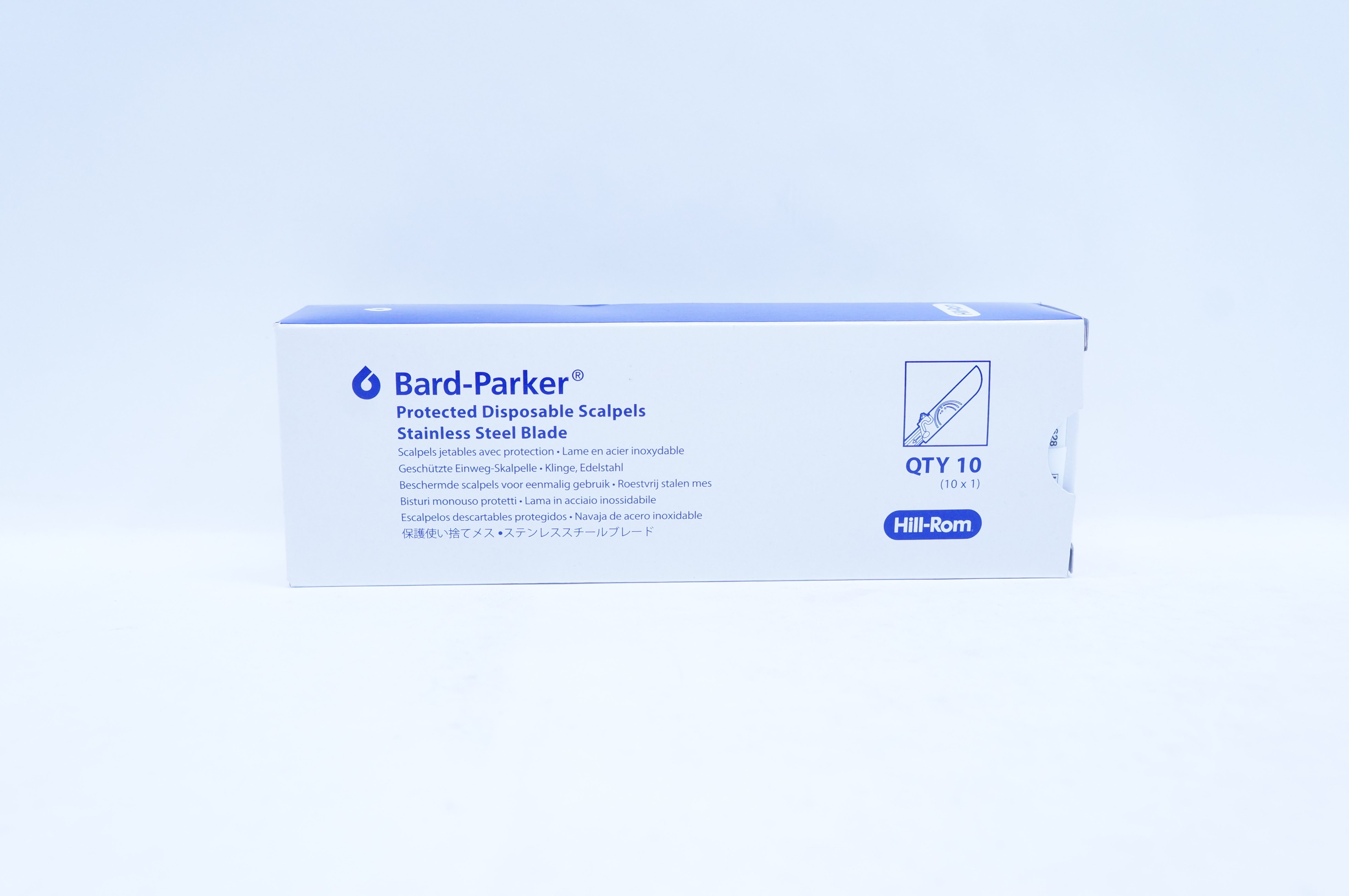 Hill-Rom 372610 Aspen Bard-Parker Protected Disposable Scalpels - Box of 10