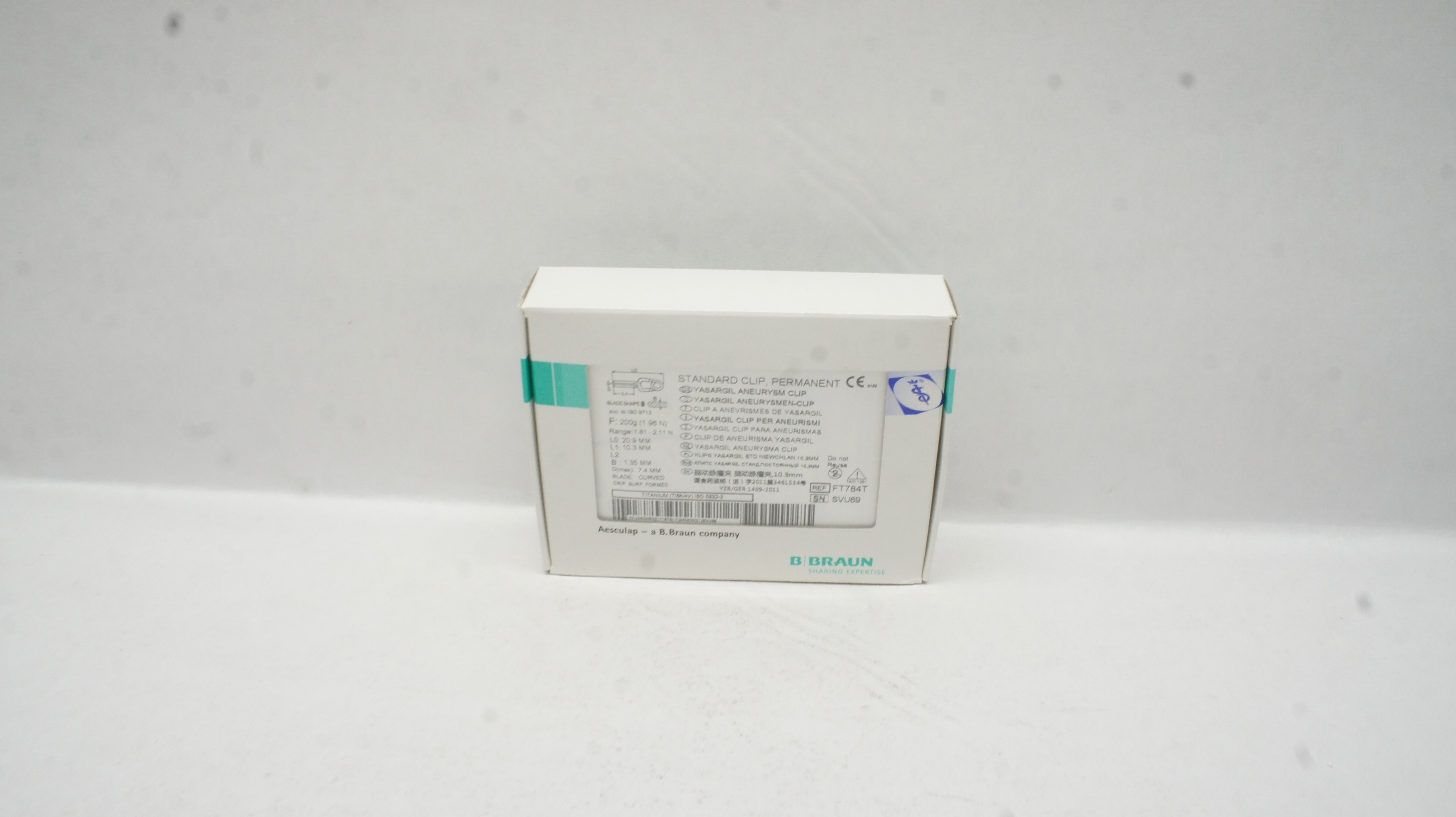 Aesculap FT784T B.Braun YASARGIL Aneurysm Clip 10.3mm