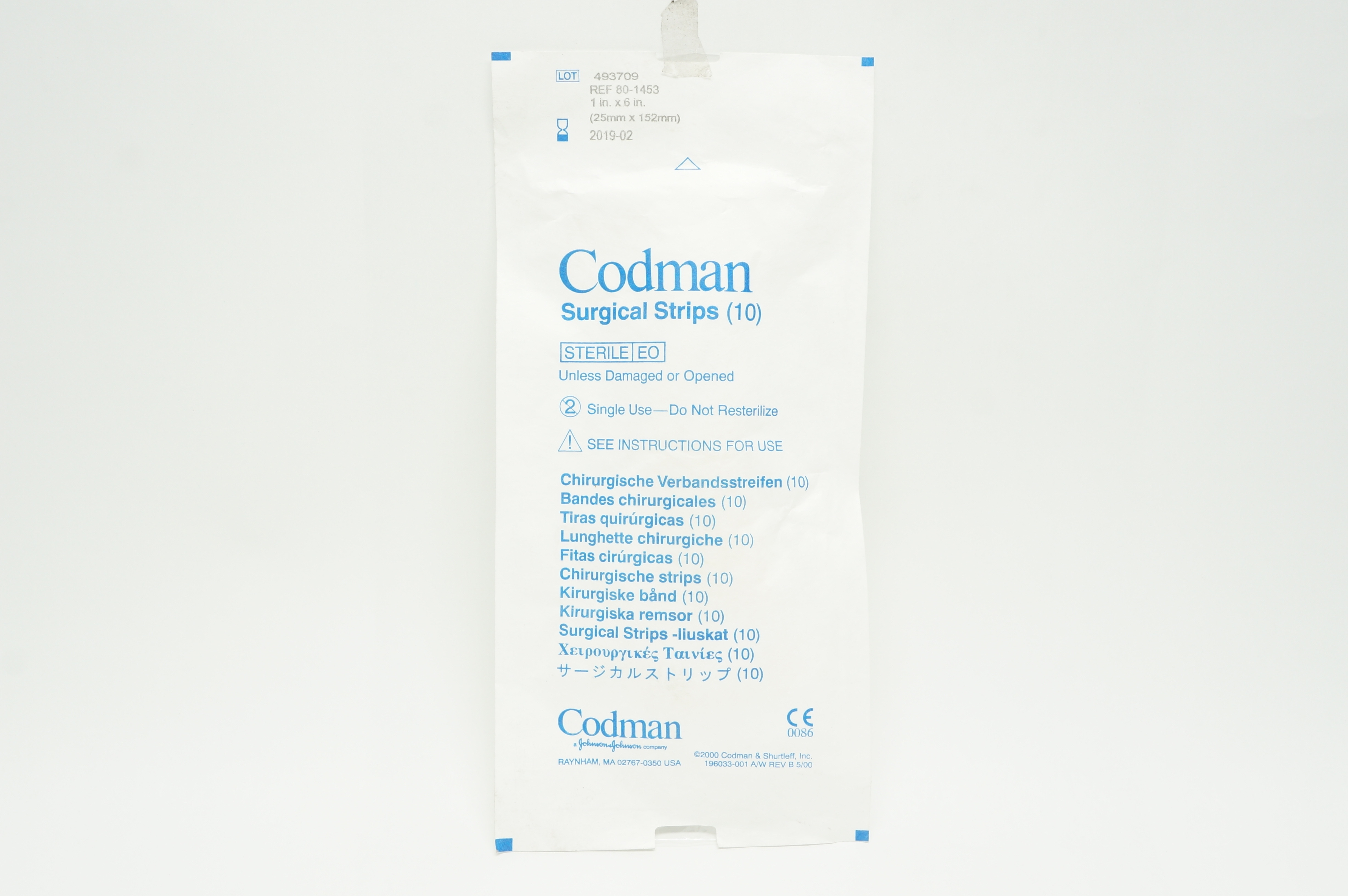Codman 80-1453 Surgical Strips 1 inch x 6 inch (x) - Pack of 10