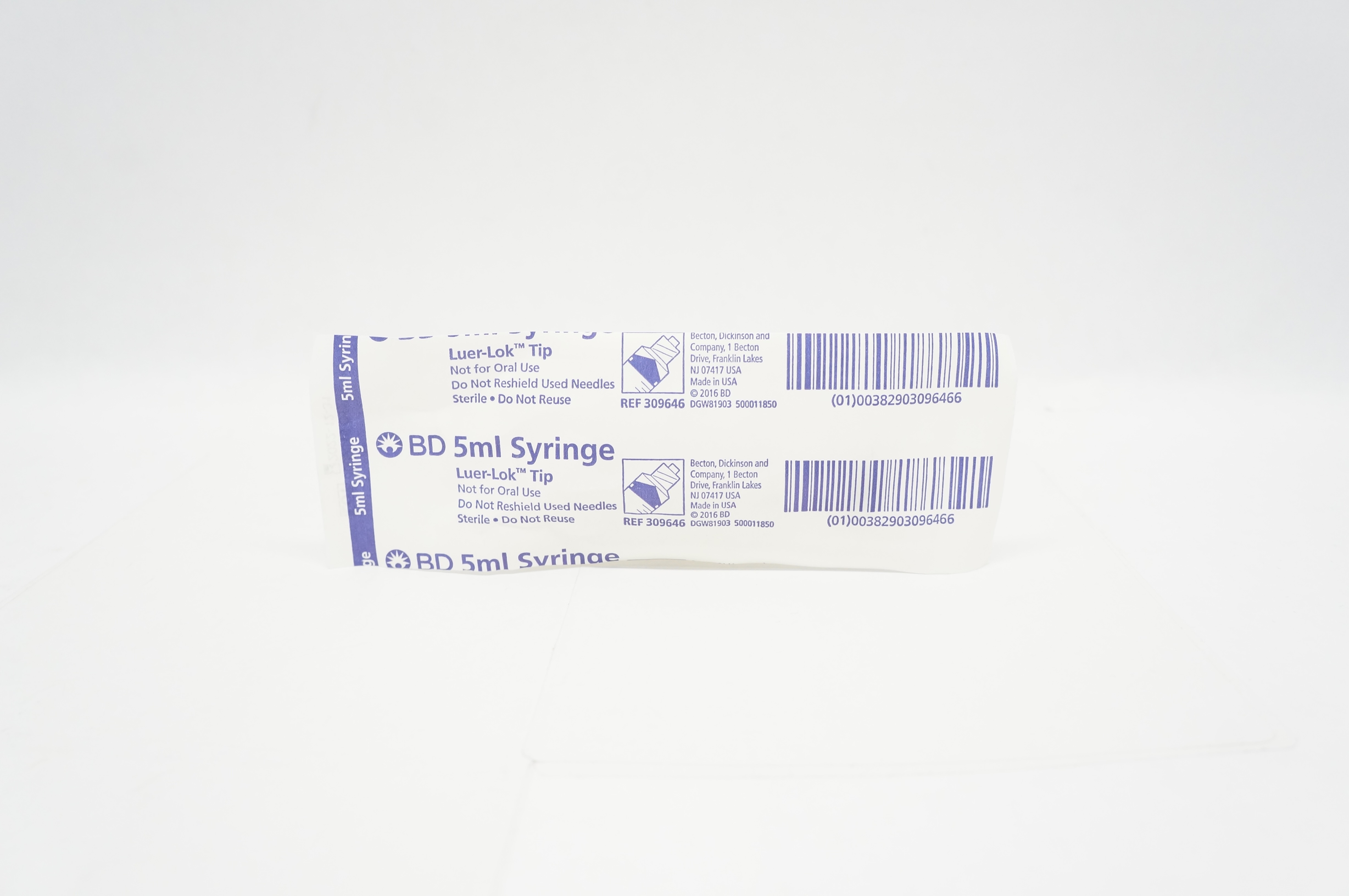BD 309646 Syringe, Luer-Lok Tip, 5mL