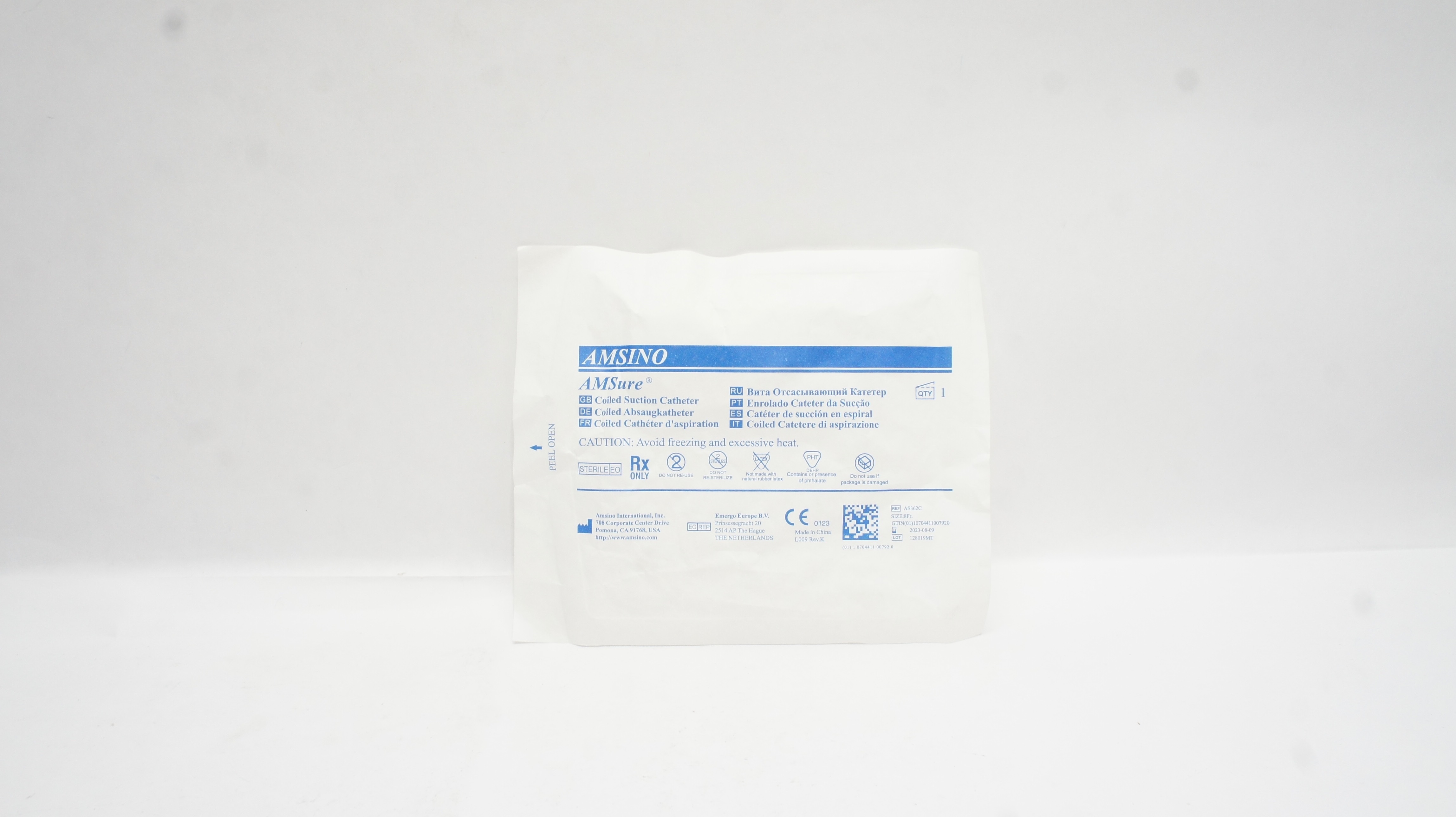 Amsino International AS362C AMSure Coiled Suction Cath. 8Fr (x)