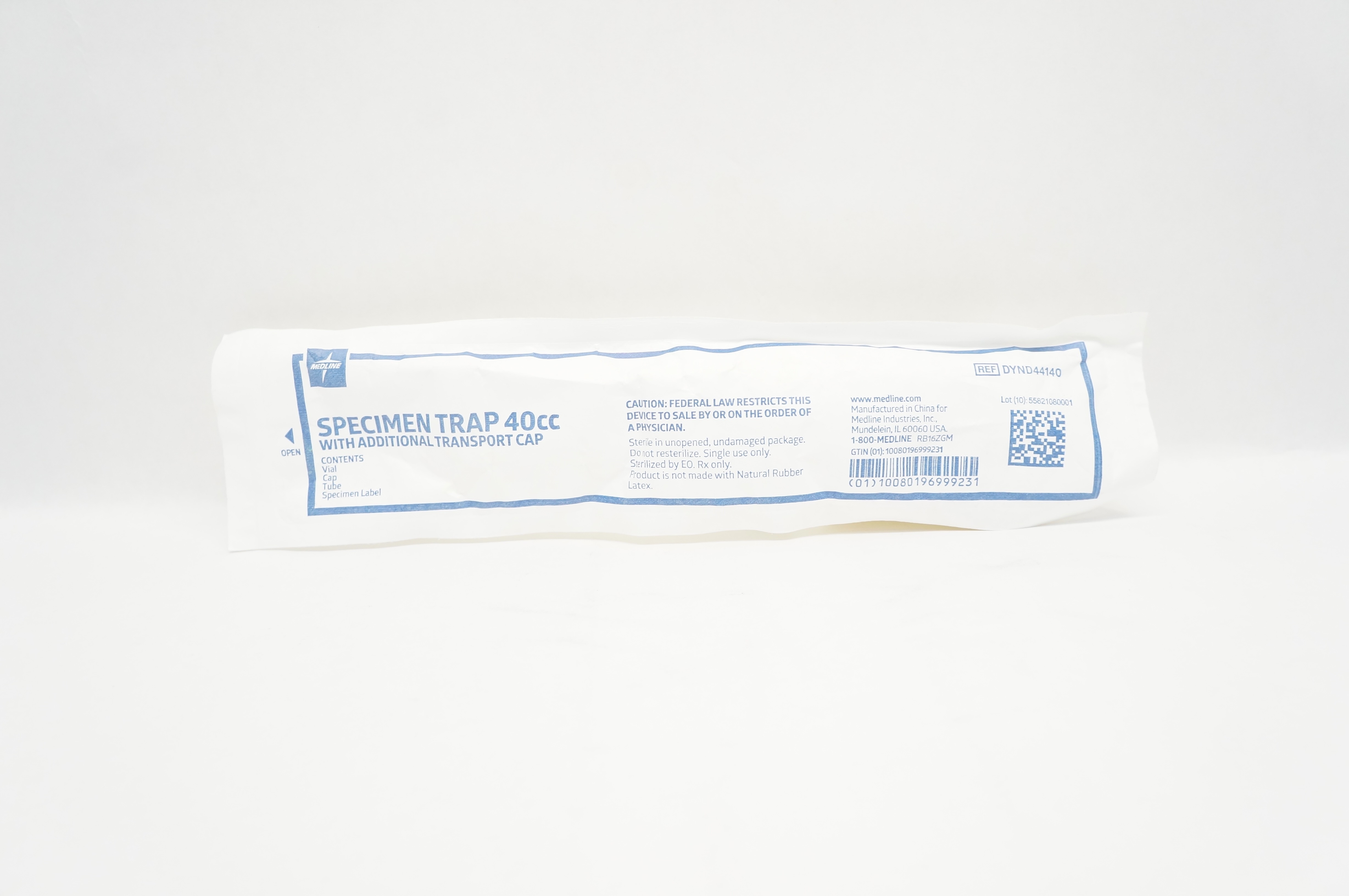 Medline DYND44140 Specimen Trap with Additional Transport Cap, 40cc