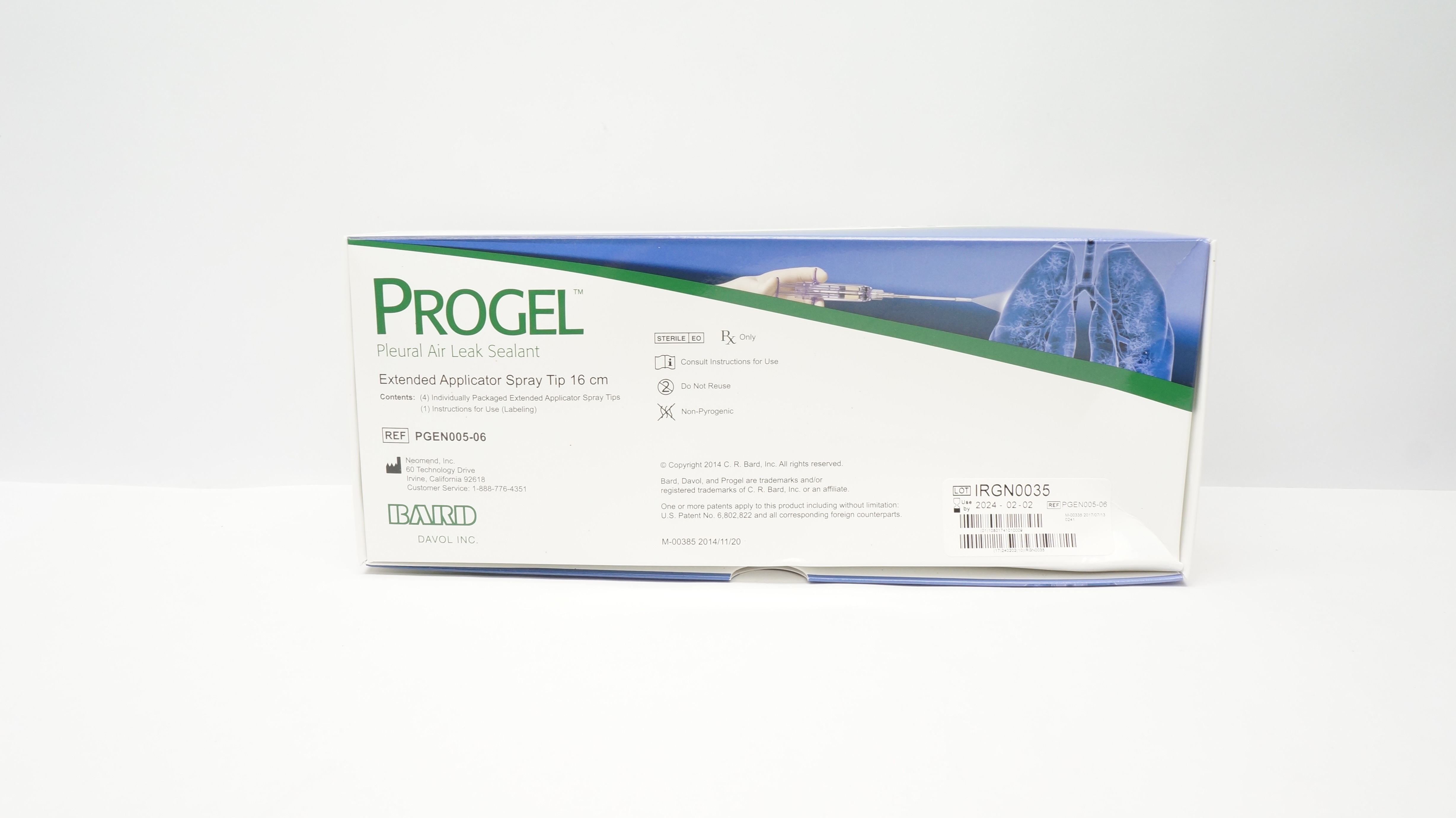 Bard PGEN005-06 Pleural Air Leak Sealant Extended Applicator 16cm (x) - Box of 4