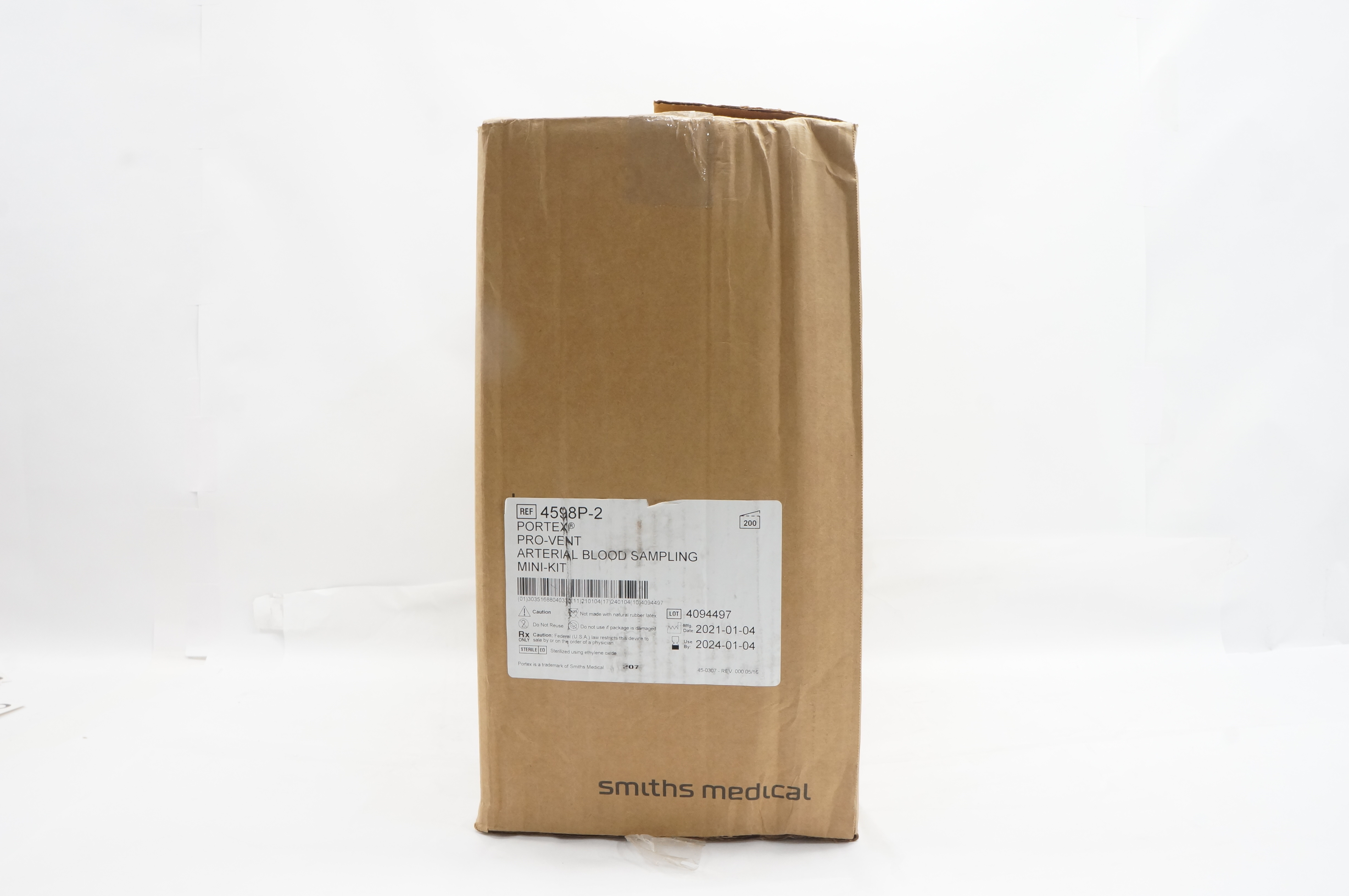 Smiths Medical 4598P-2 Pro-Vent Arterial Blood Sampling Kit - Case of 200