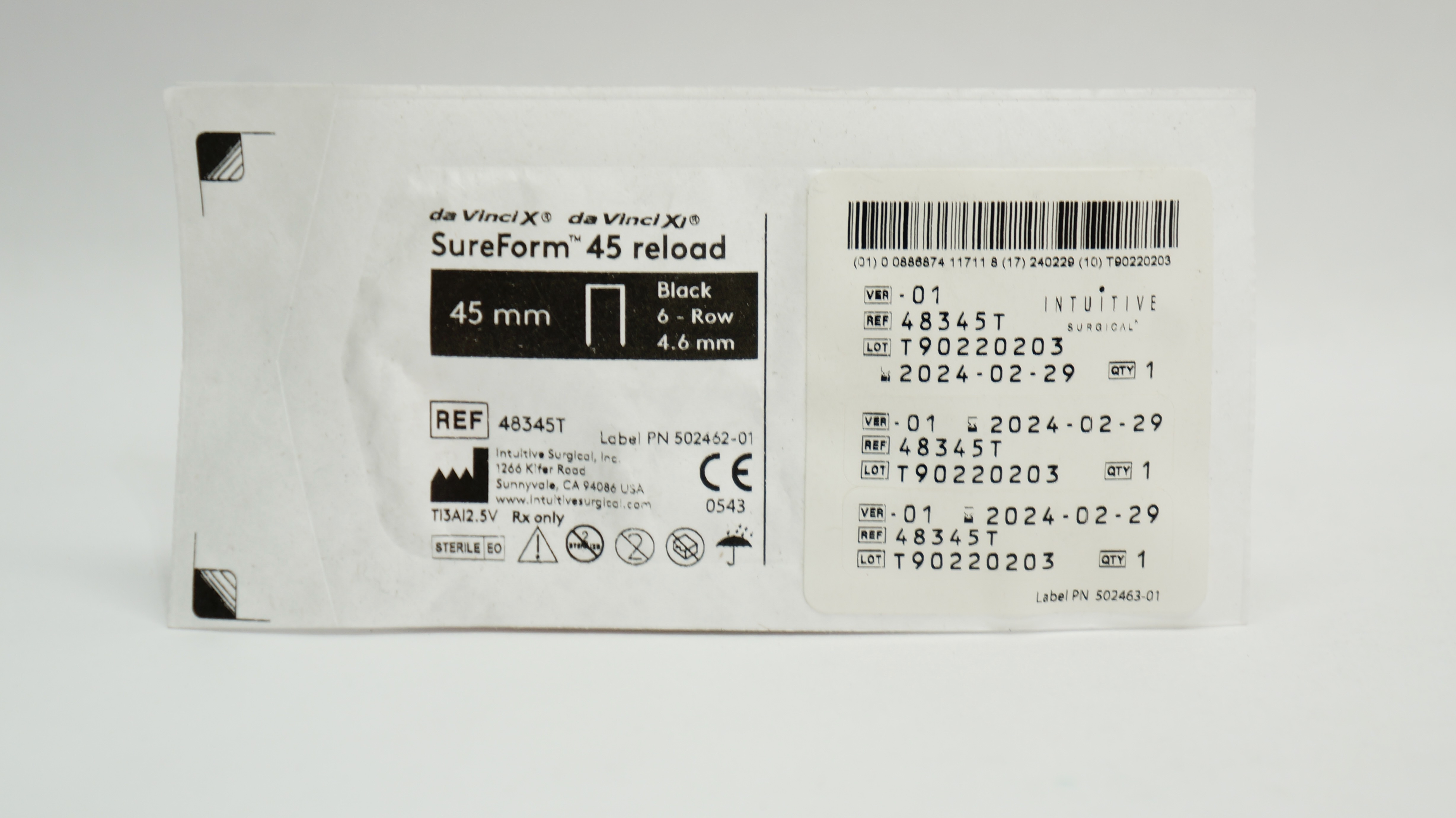 Intuitive 48345T da Vinci X / Xi SureForm 45mm Reload Black 6-Row 4.6mm (x)