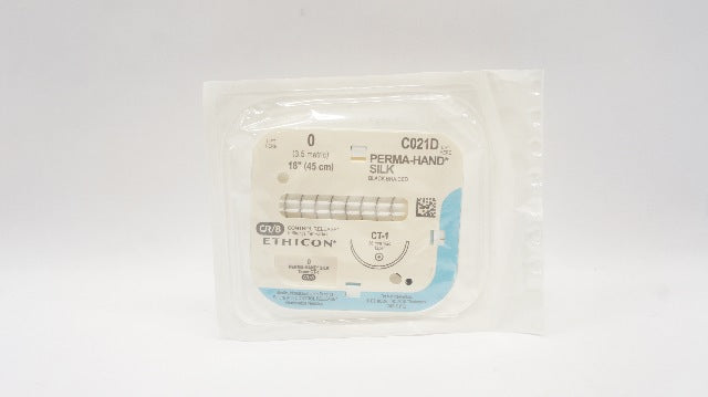 Ethicon C021D 0 PERMA-HAND SILK Stre Black Braided CT-1 36mm 1/2c Taper, 18inch