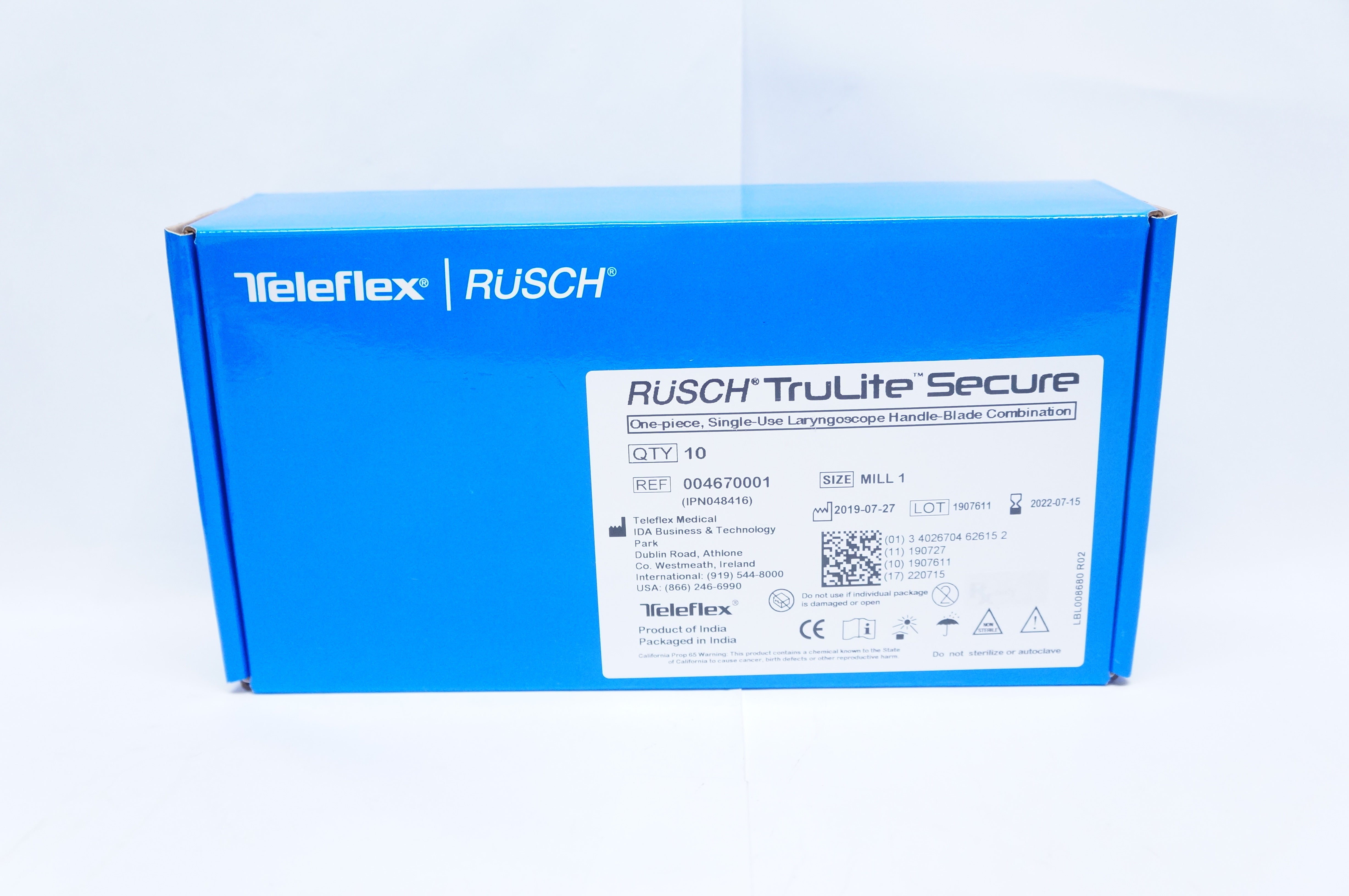Teleflex 004670001 Rusch Laryngoscope Handle-blade Combination Mill 1 ...