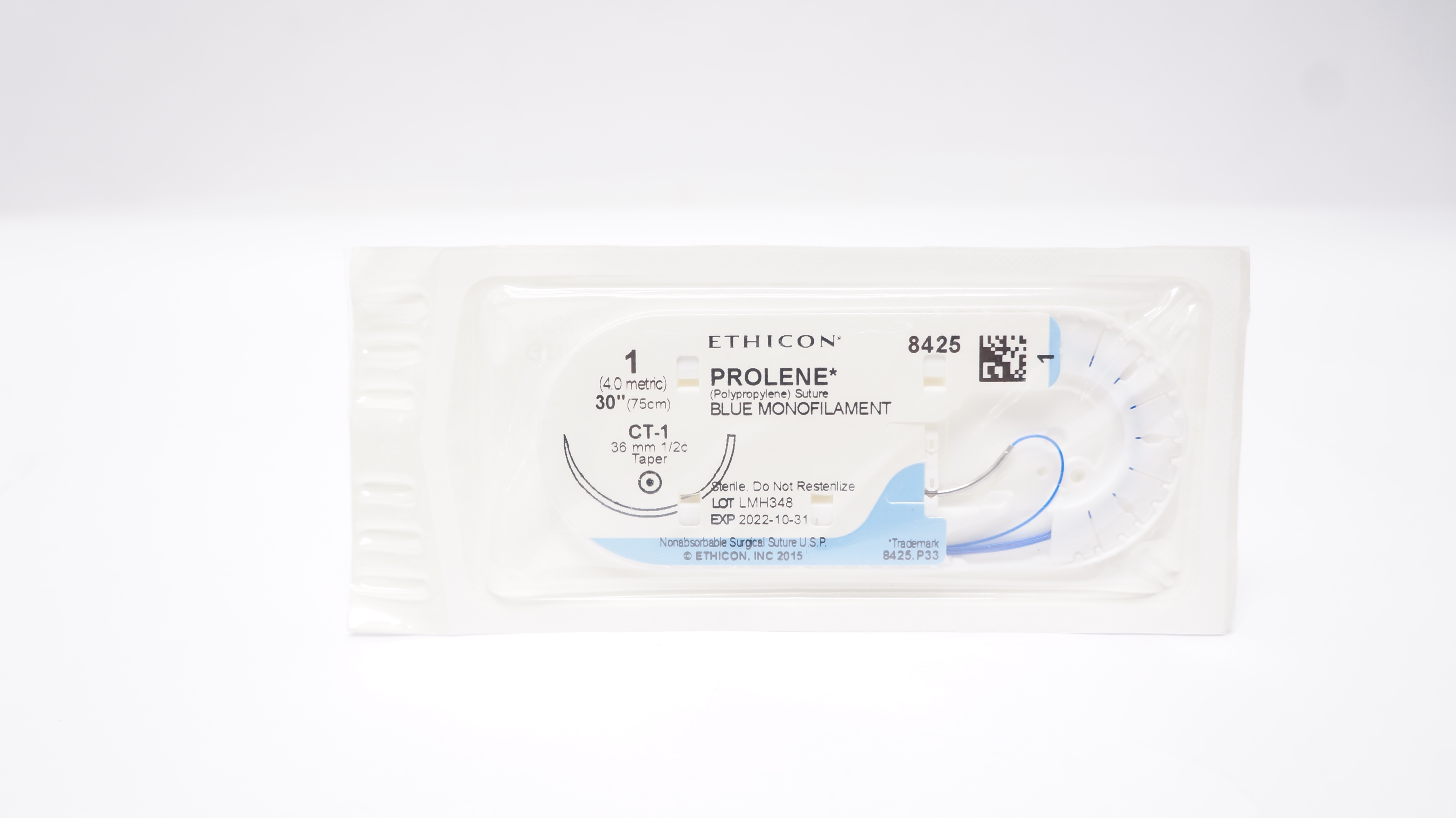 Ethicon 8425 1 Prolene Polypropylene Stre CT-1 36mm 1/2c Taper 30 inch (x)