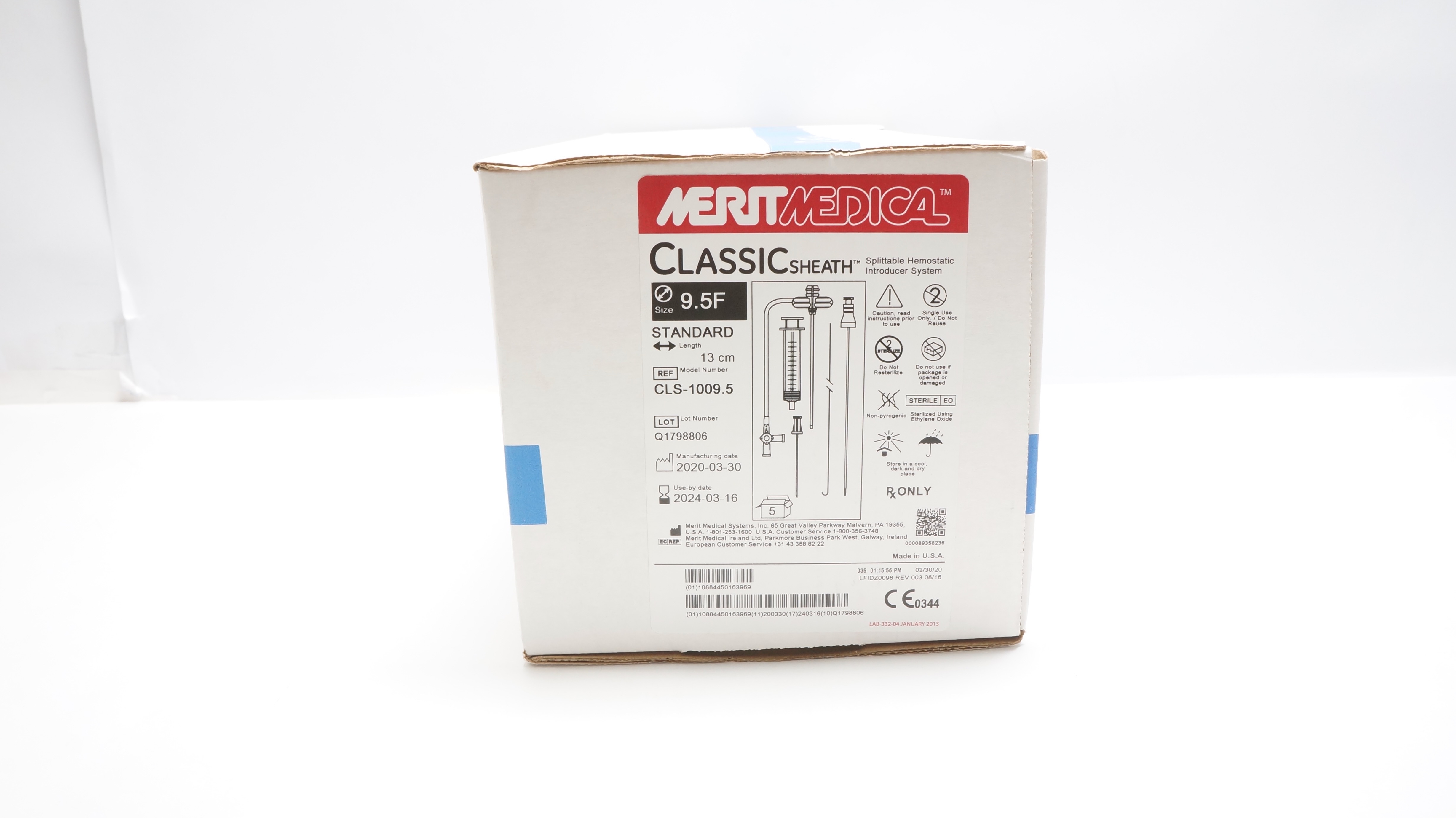 Merit Medical CLS-1009.5 Spittable Hemostatic System 9.5F x 13cm (x) - Box of 5