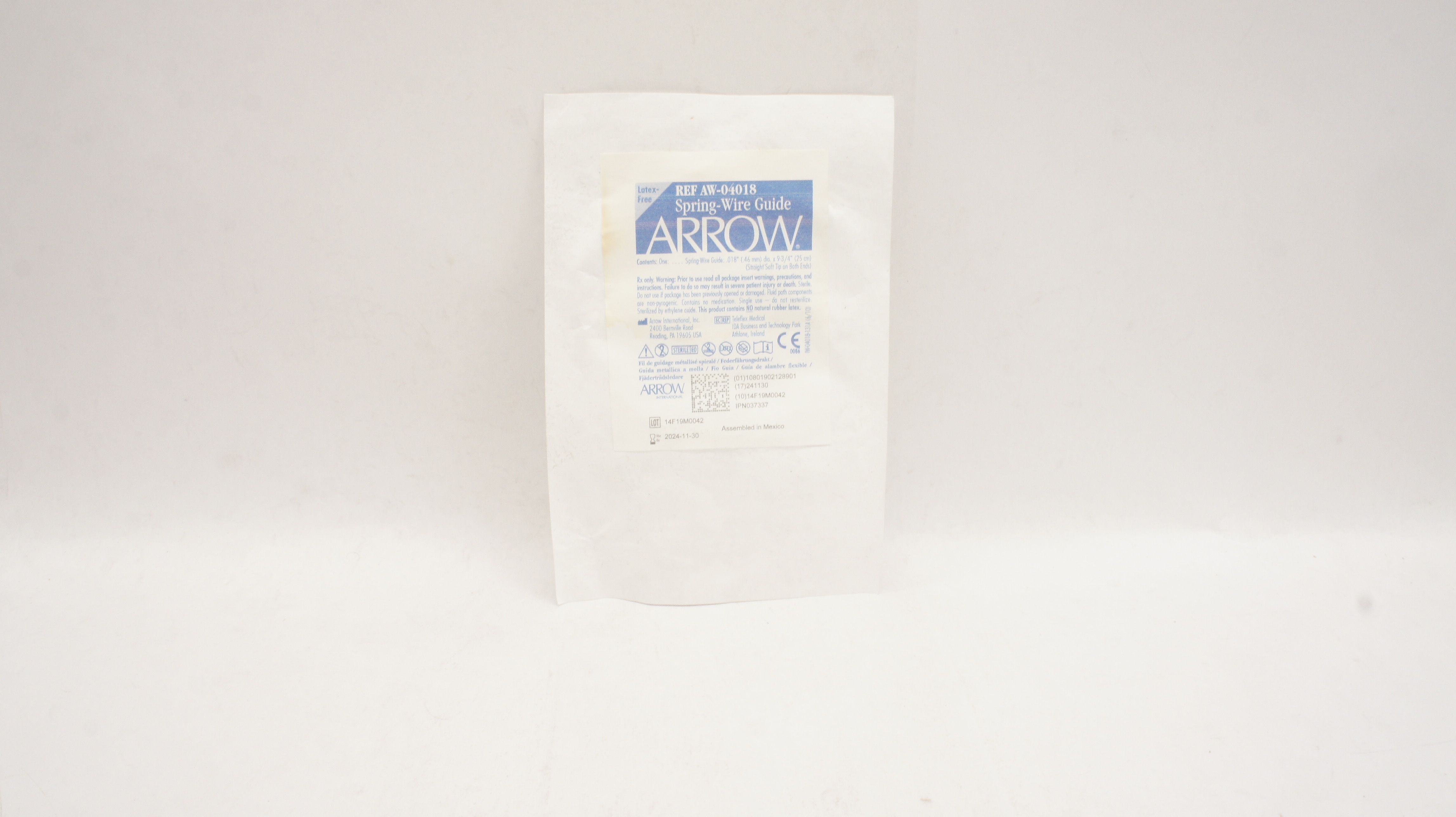 Arrow AW-04018 Spring-Wire Guide .018inch dia. x 9-3/4inch Straight Soft Tip