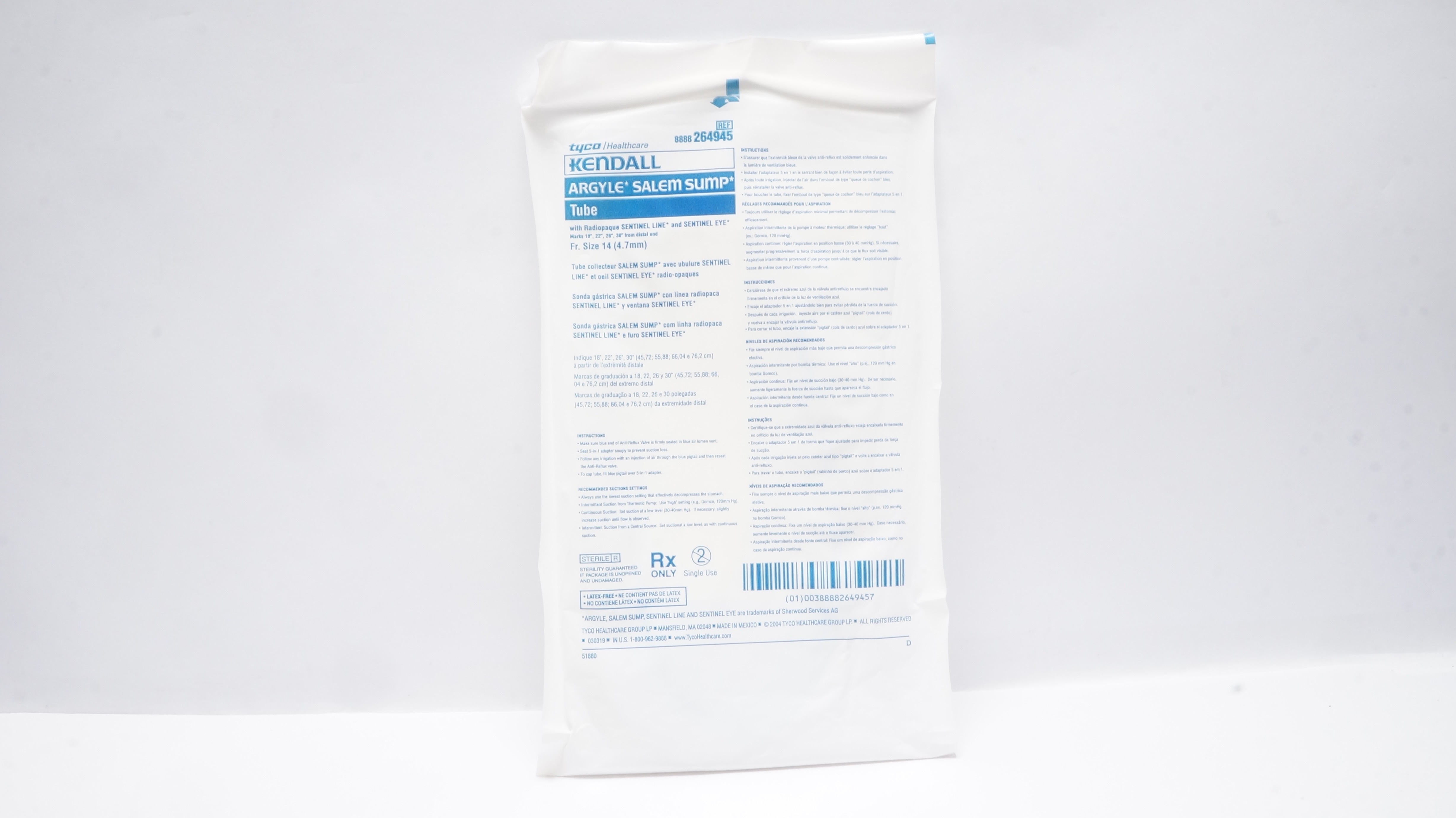 Tyco Healthcare 8888264945 Kendall Argyle Salem Sump Tube 14Fr.
