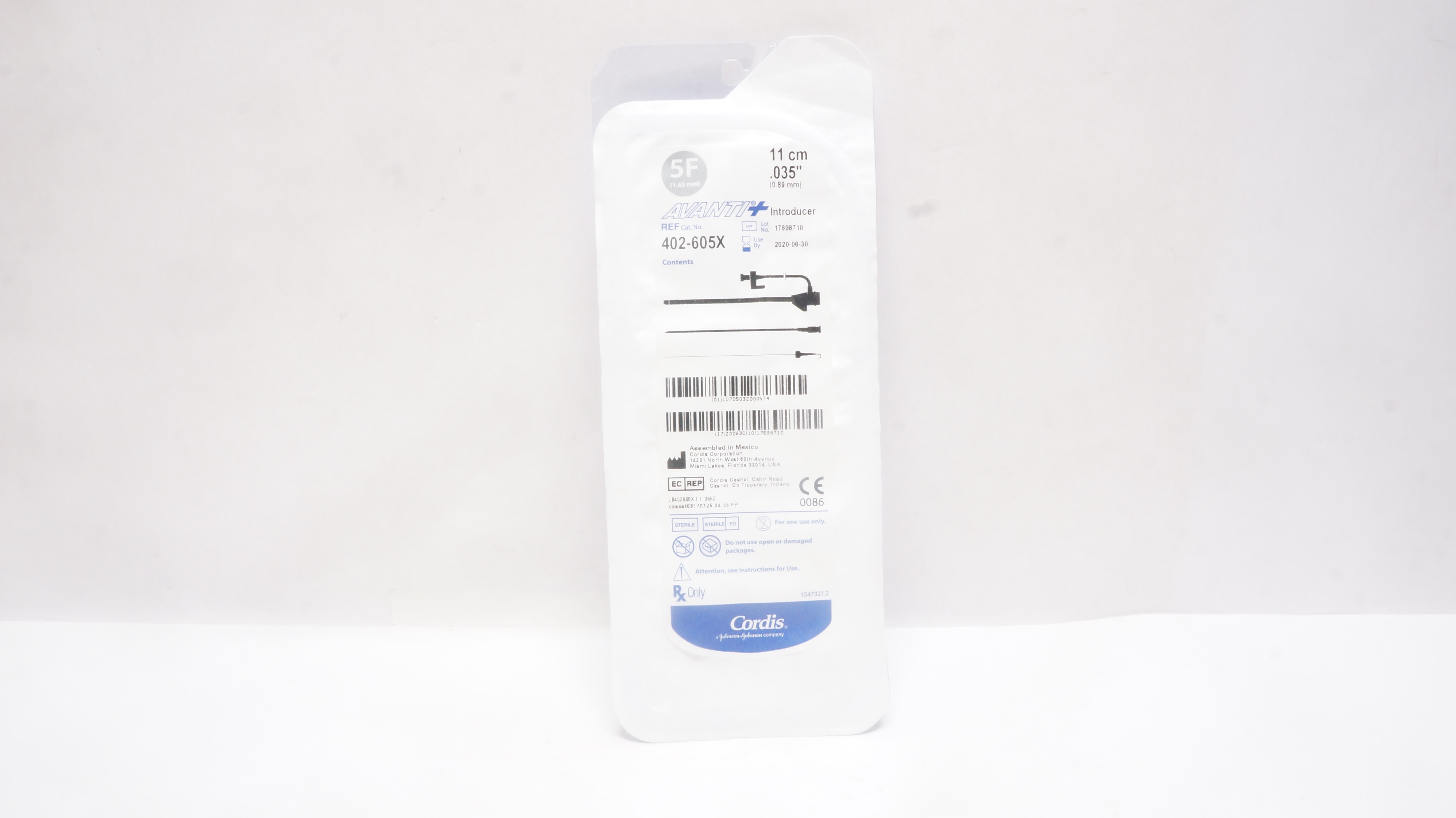 Cordis 402-605X AVANTI+ Introducer 5F x 11cm x .035inch (x)