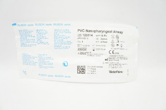 Teleflex 123314 Rusch PVC Nasopharyngeal Airway 14Fr x 3.0mm I.D x 4.7mm O.D