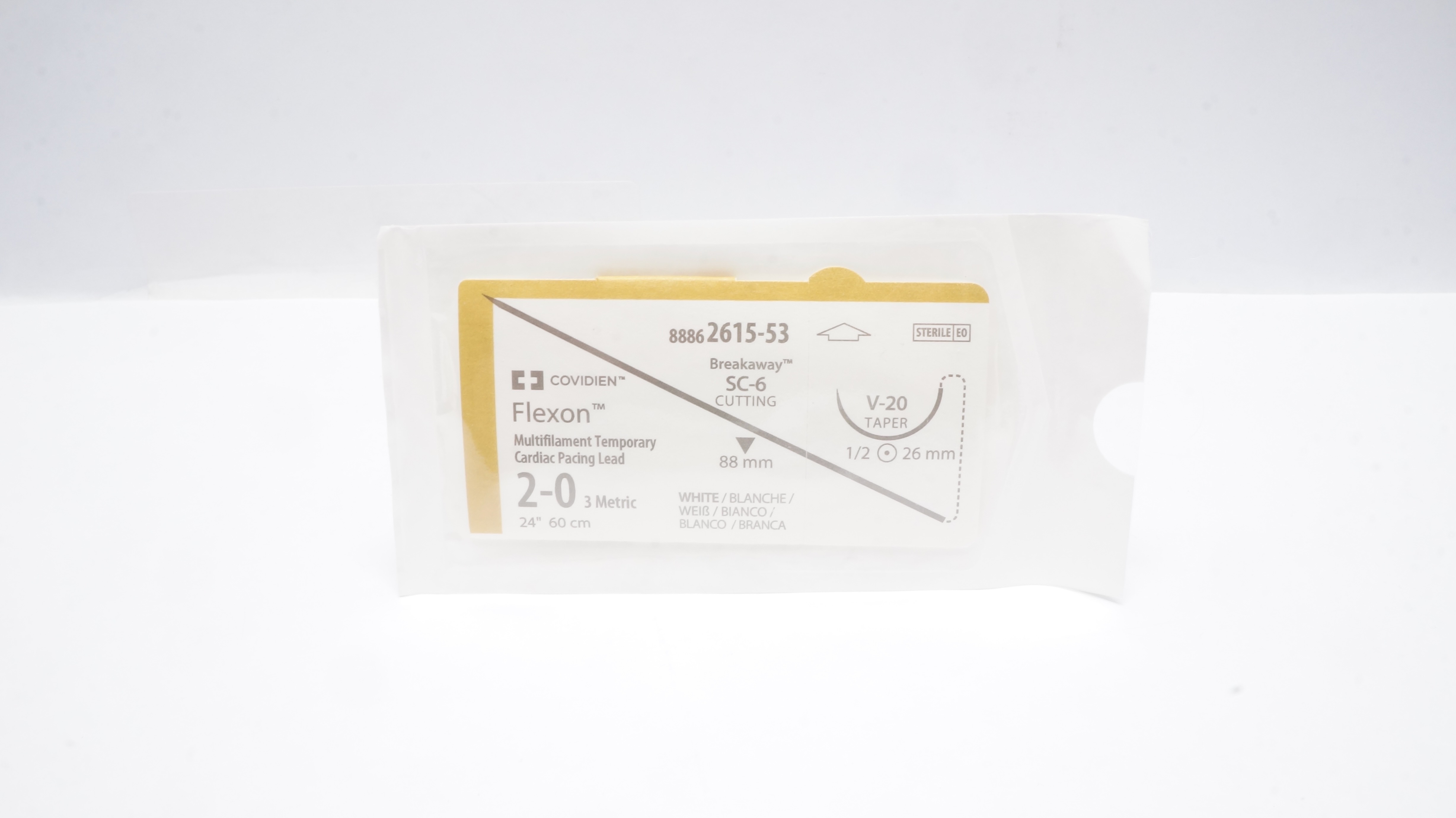 Covidien 2615-53 2-0 Flexon Multifilament Temporary Cardiac Pacing Lead 24In