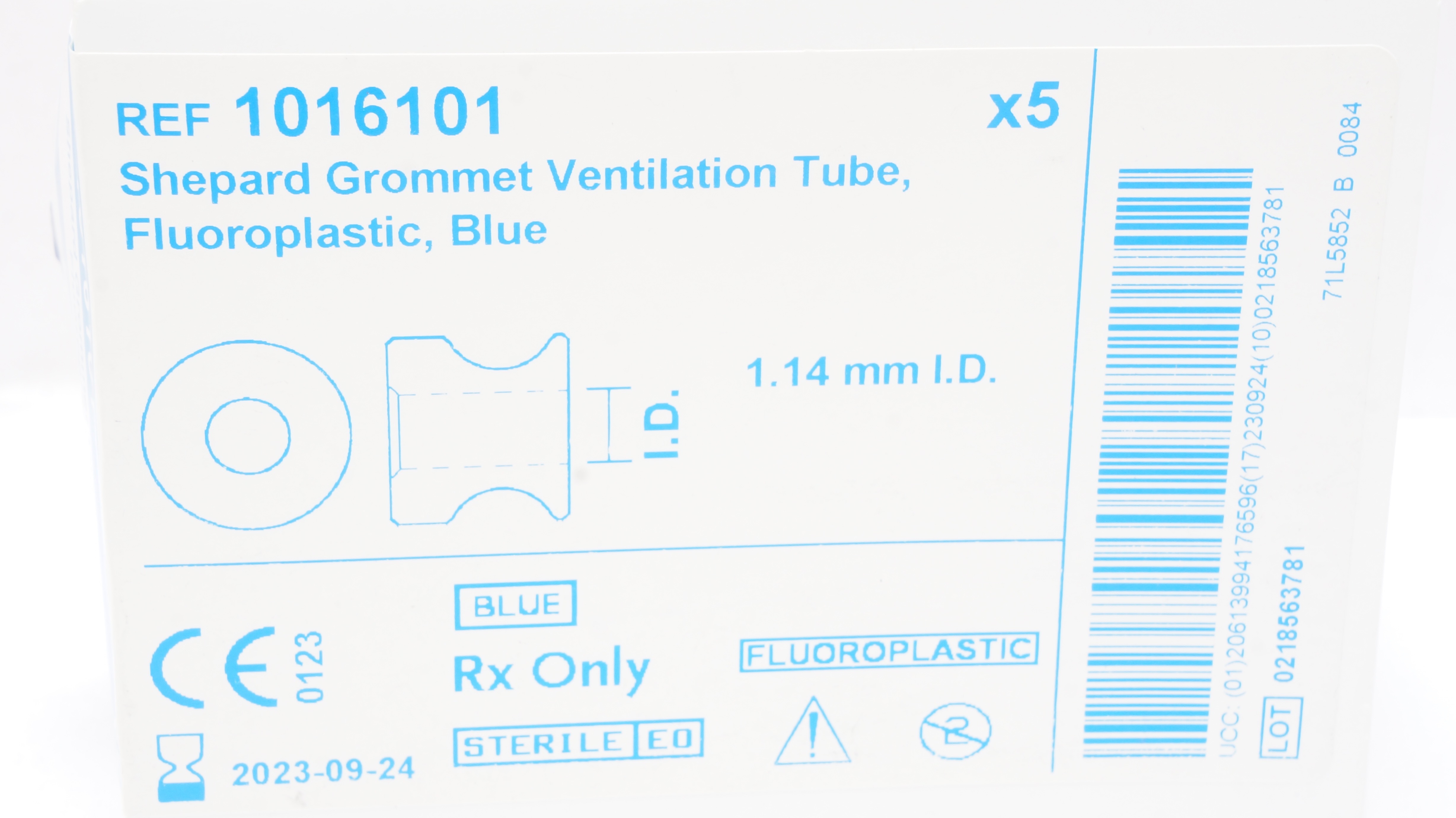 Medtronic 1016101 Shepard Grommet Ventilation Tube 1.14mm