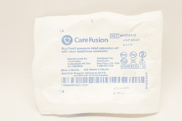 CareFusion MP5301-C MaxPlus Pressure Rated Extension Set 8.5inch x 0.8ml (x)