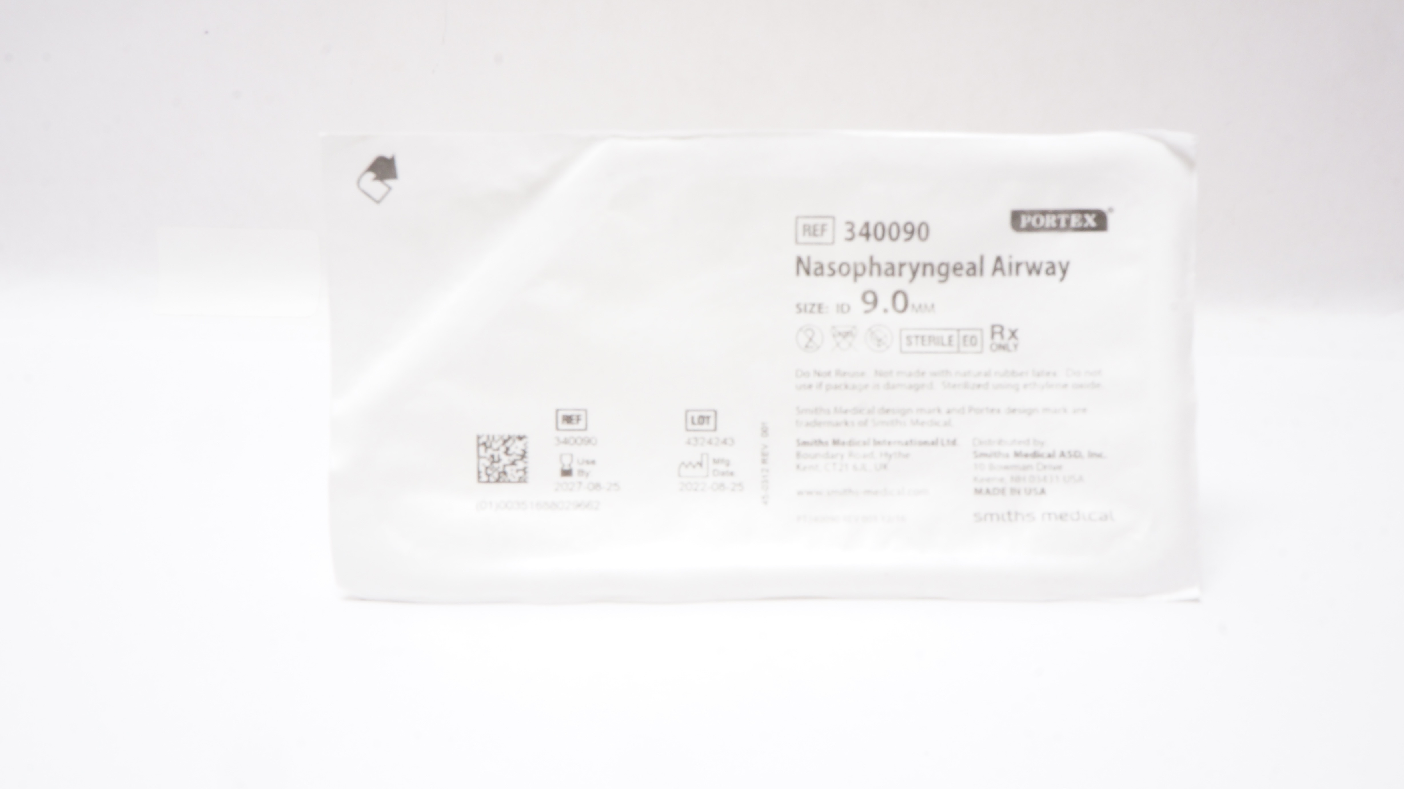Smiths Medical 340090 Portex Nasopharyngeal Airway ID 9.0mm