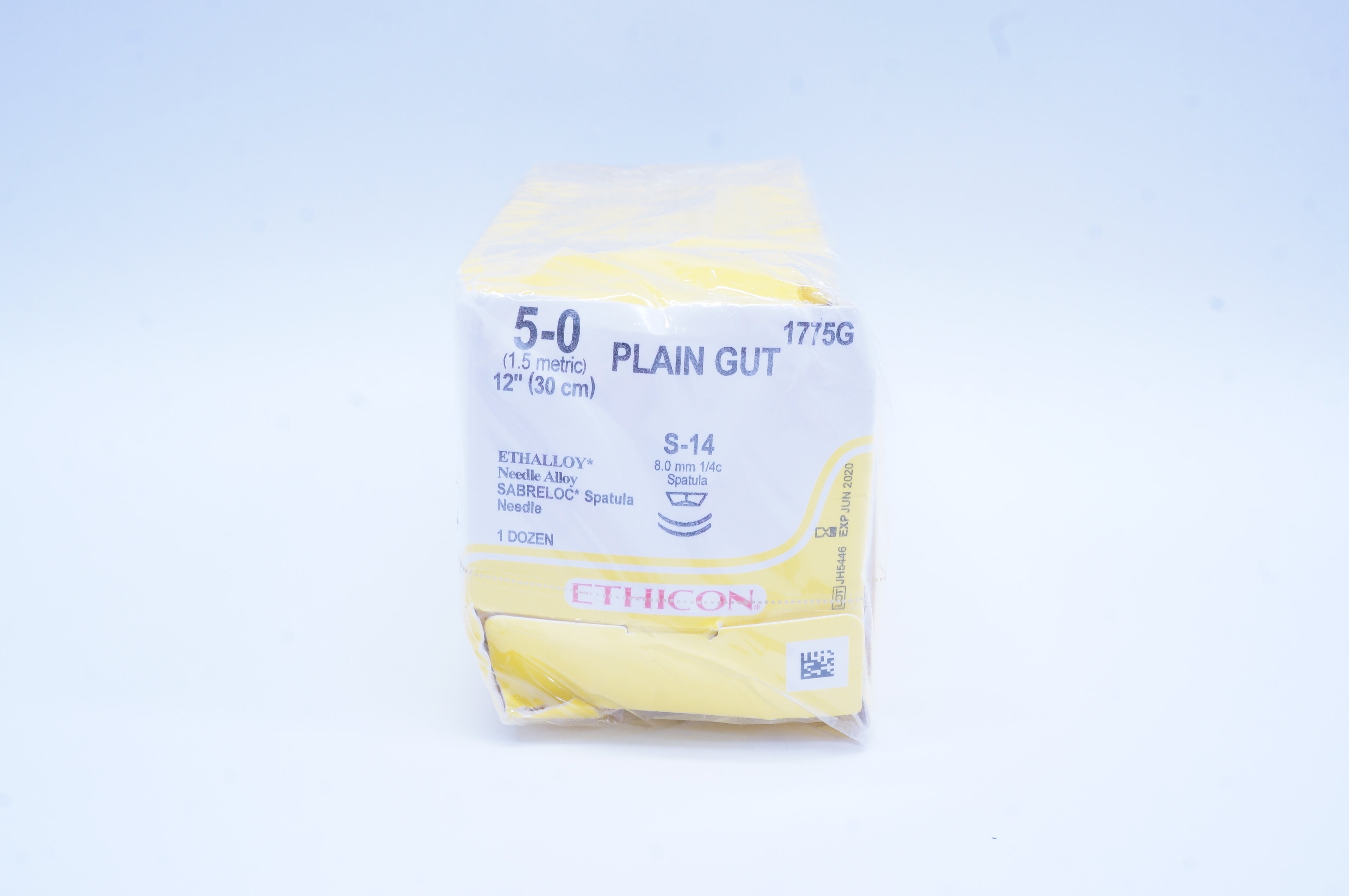 Ethicon 1775G 5-0 Plain Gut S-14 8.0mm 1/4c Spatula, 12 inch (x) - Box of 12