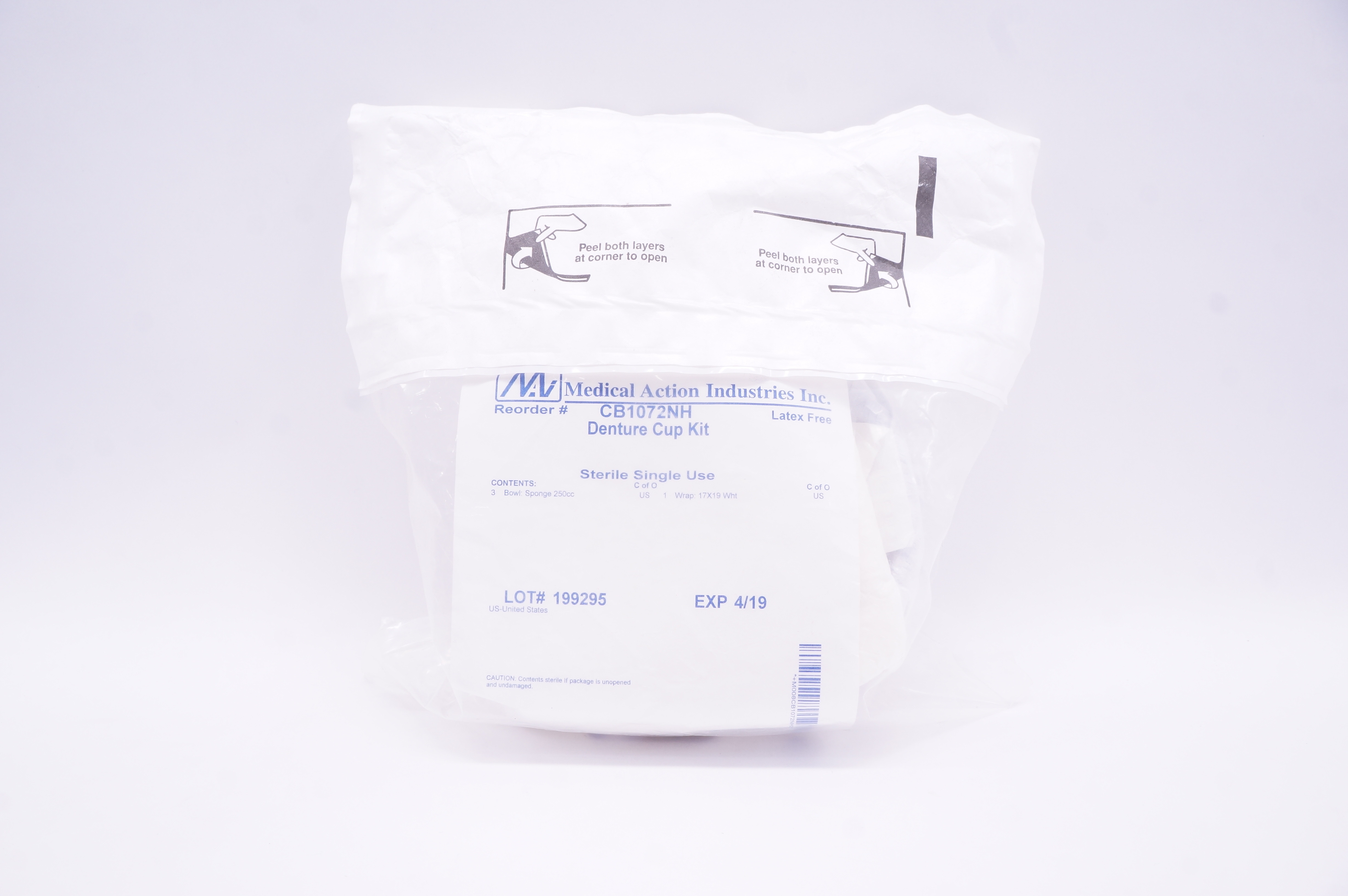 Medical Action CB1072NH Denture Cup Kit - Pack of 3 (x)