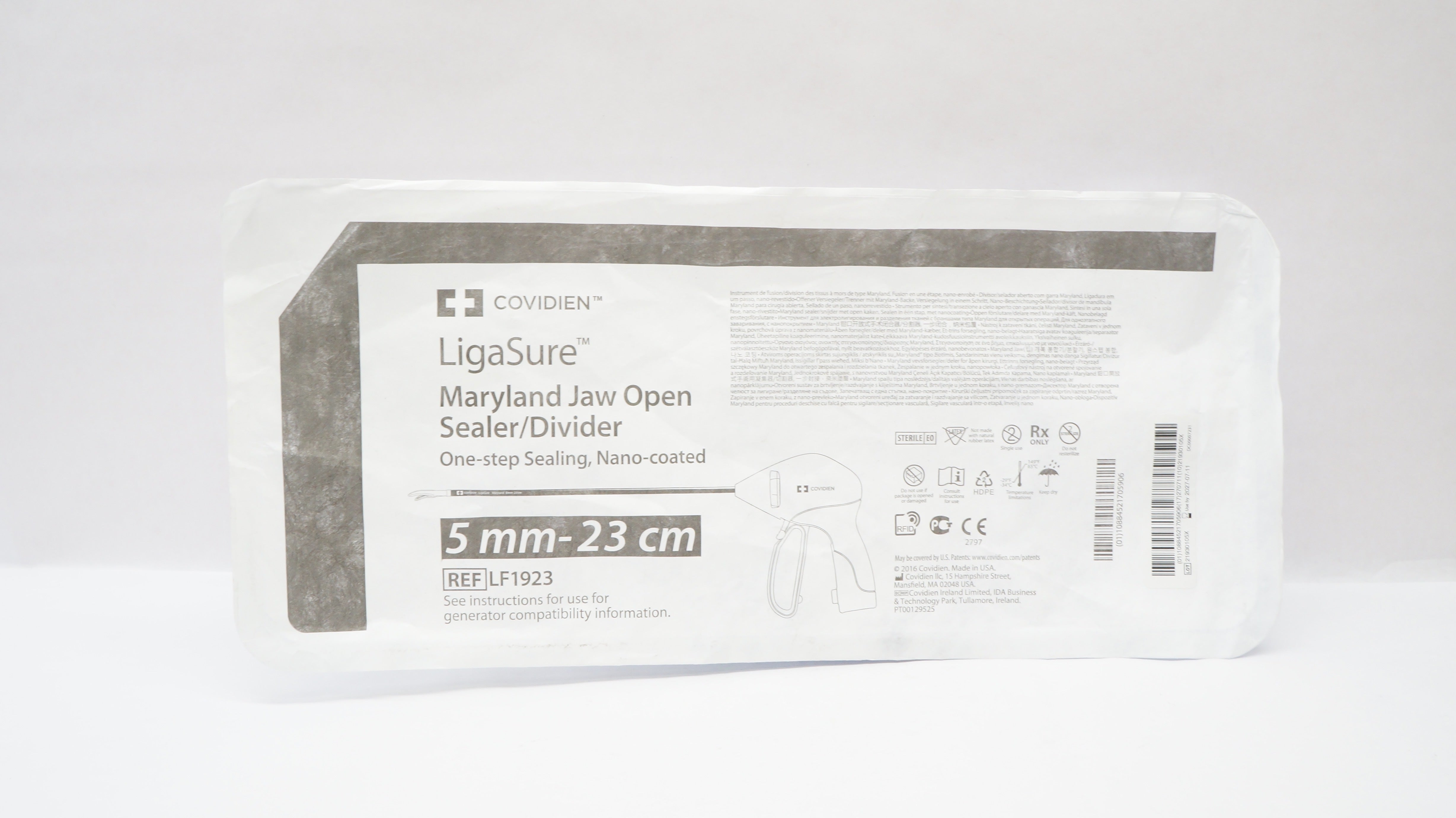 Covidien LF1923 LigaSure Maryland Jaw Open Sealer/Divider 5mm-23cm