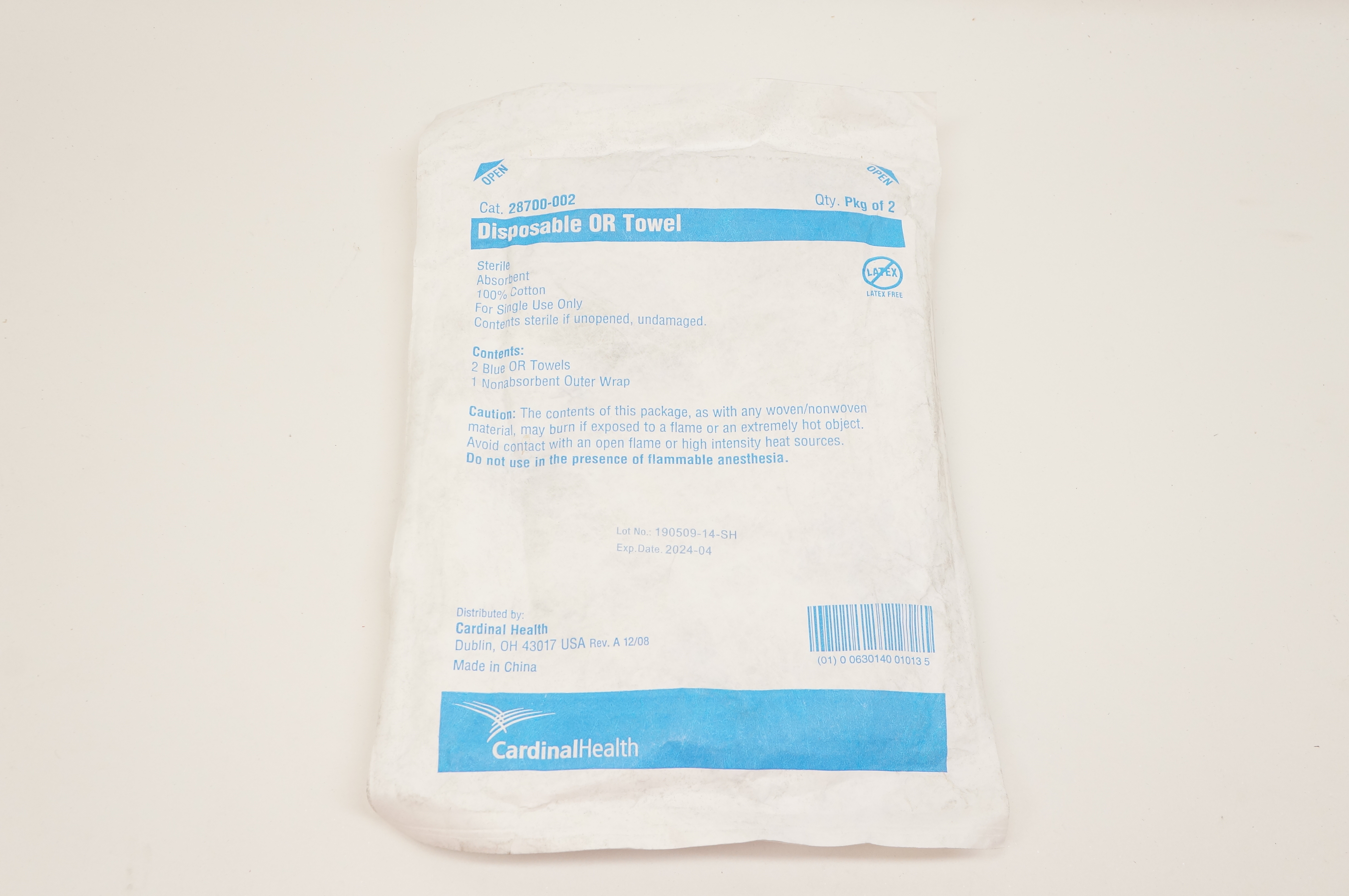 Cardinal Health 28700-002 Disposable OR Towel, Sterile Absorbent - Pack of 2