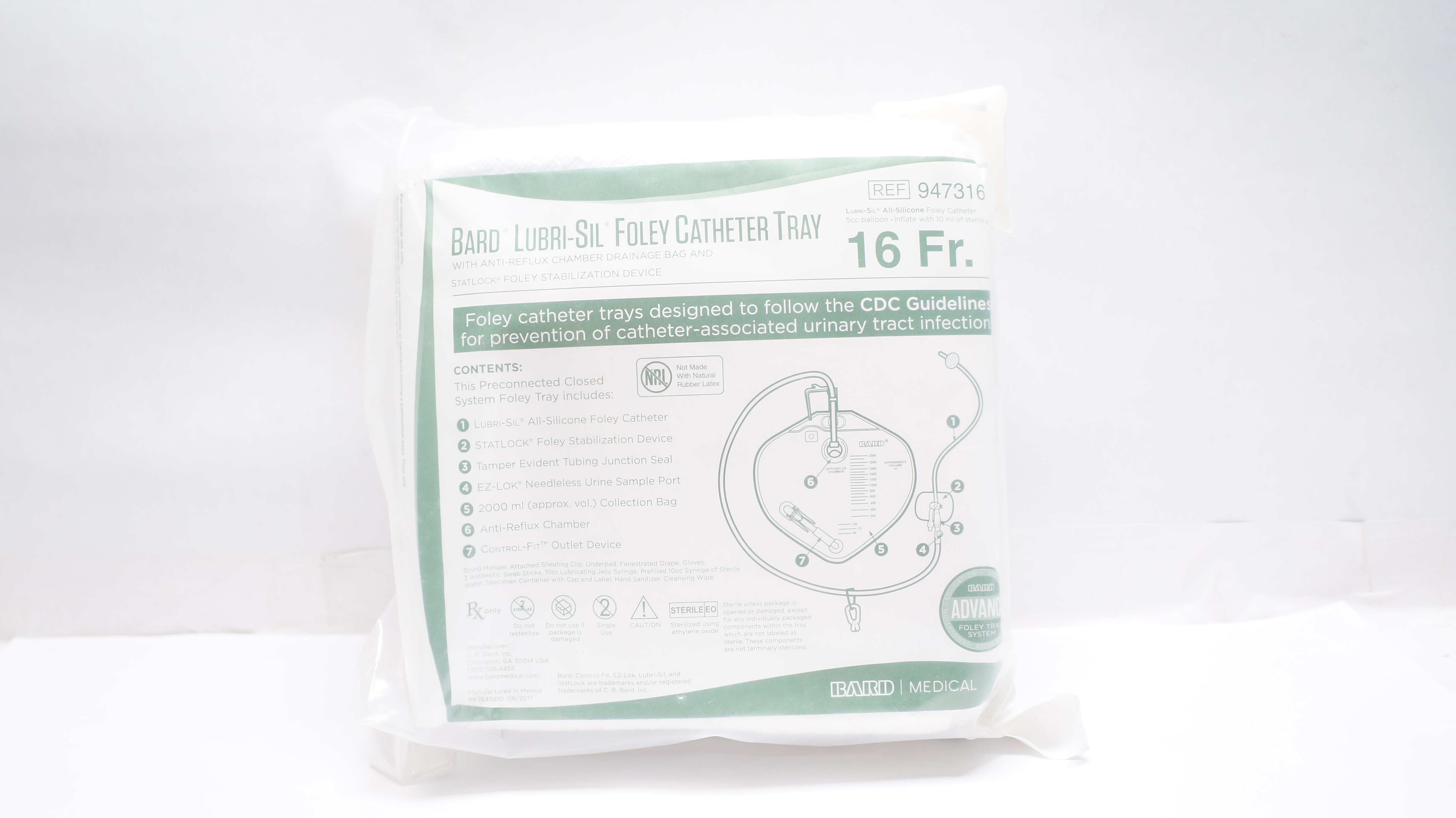 Bard A947316 Lubri-Sil Foley Cath Tray SureStep Foley Tray System 16Fr (x)