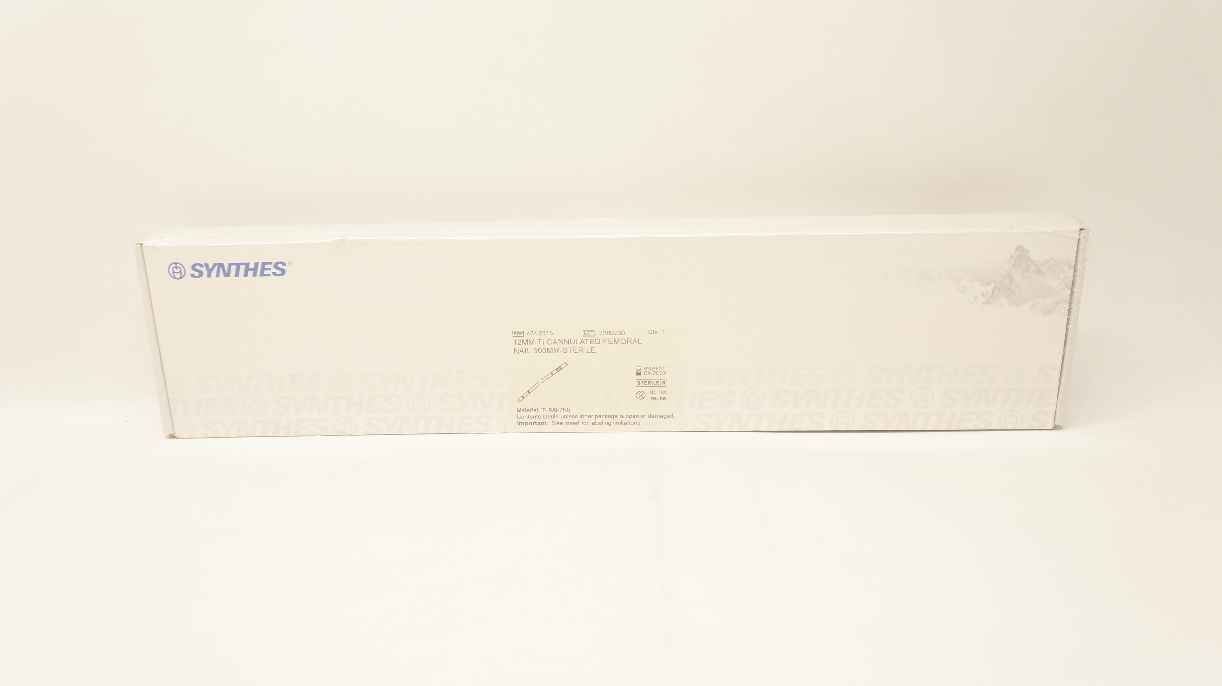 Synthes 474.231S 12mm Ti Cannulated Femoral Nail 300mm